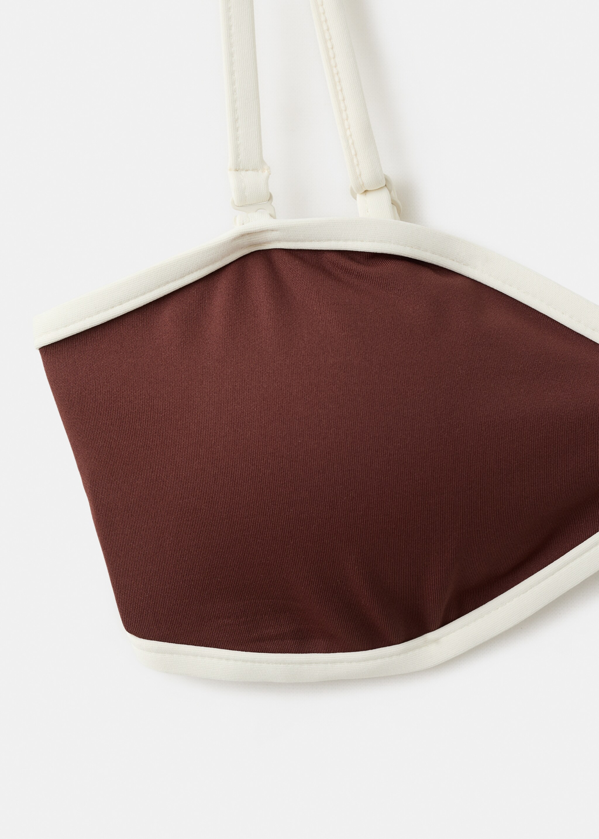 Топ от бикини с контрастными окантовками - Деталь изделия 8, Коричневый. Ref: 27016722-00.