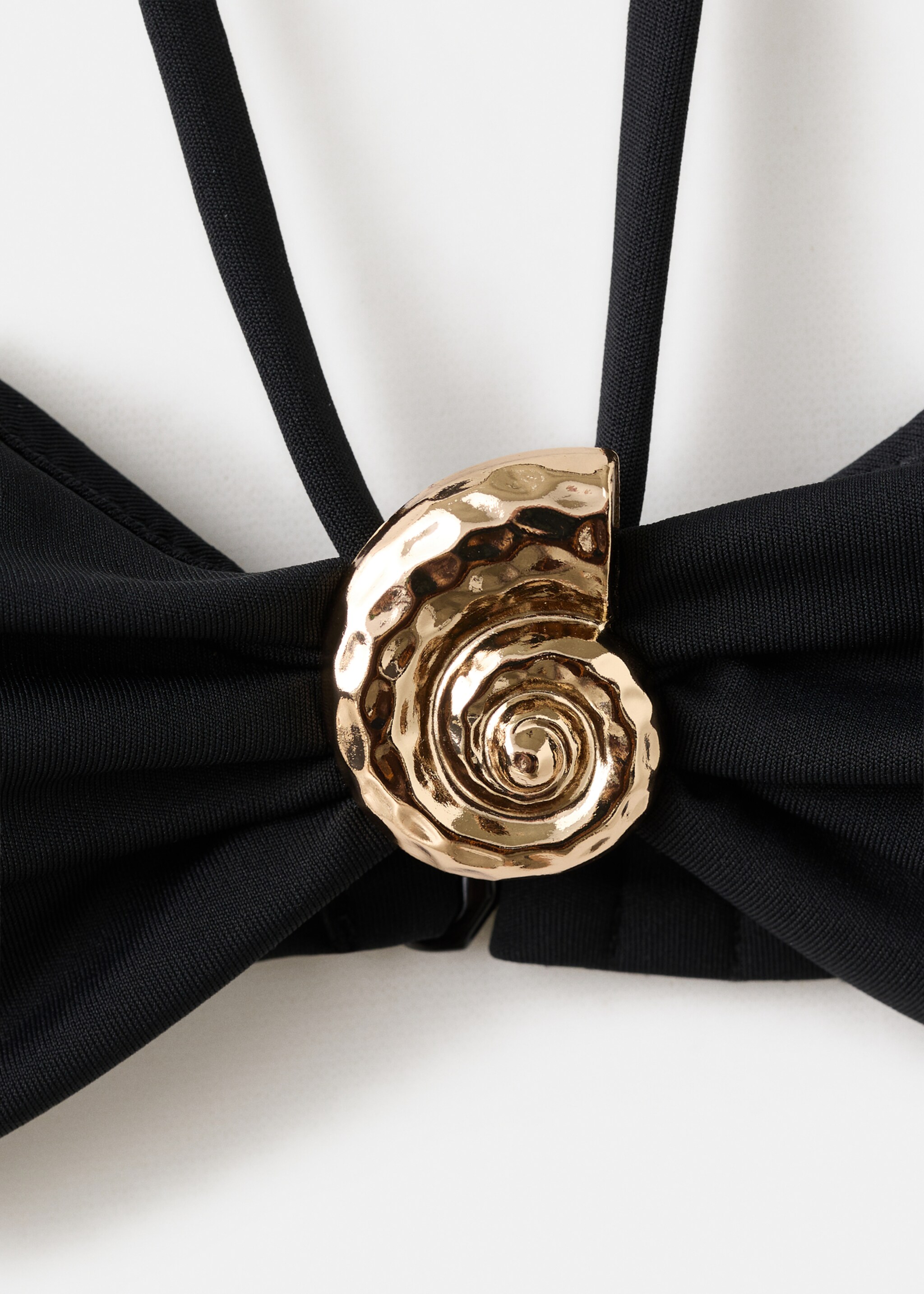 Bandeau bikini top metallic detail - Деталь изделия 8, Черный. Ref: 27016723-00.