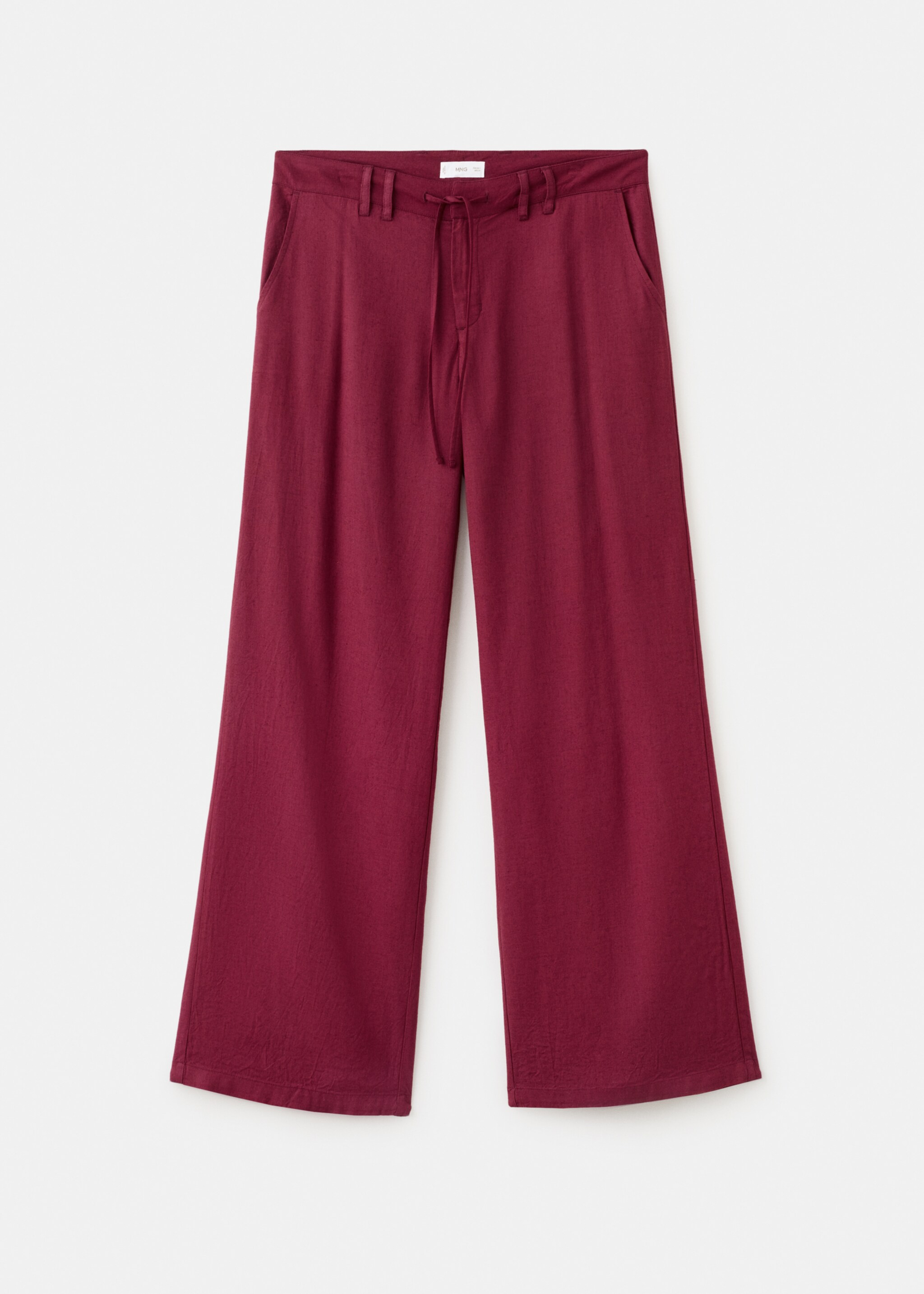 Flowy straight-fit trousers - Article without model, Maroon. Ref: 27016731-00.