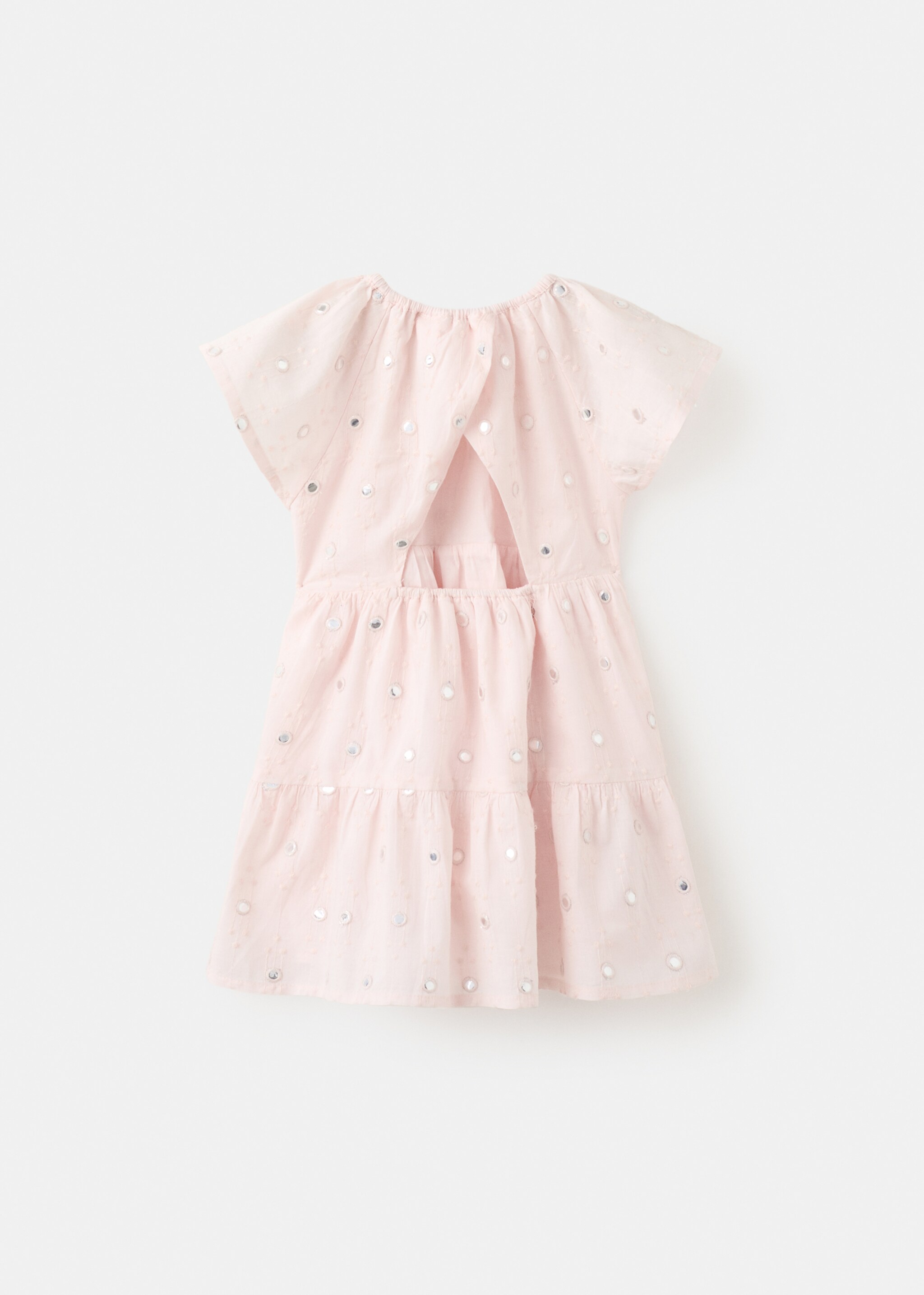 Flowy dress with sparkle details - Reverse of the article, Light Pink. Ref: 27016733-00.