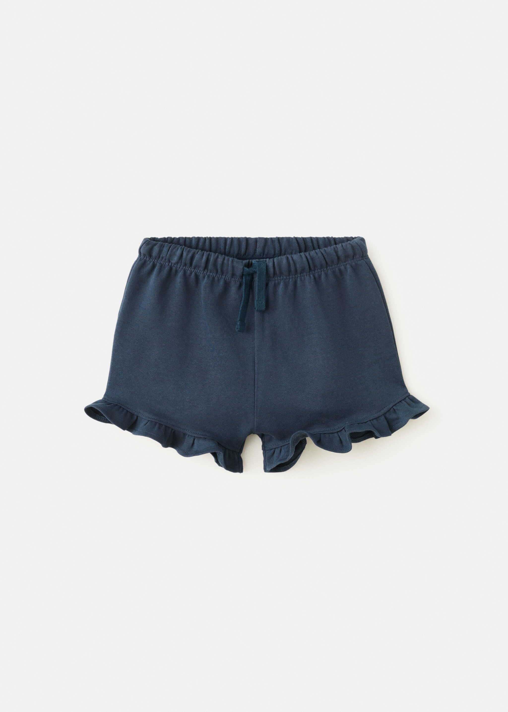 Short en coton à volants - Article sans modèle, Bleu marine. Ref: 27016735-00.