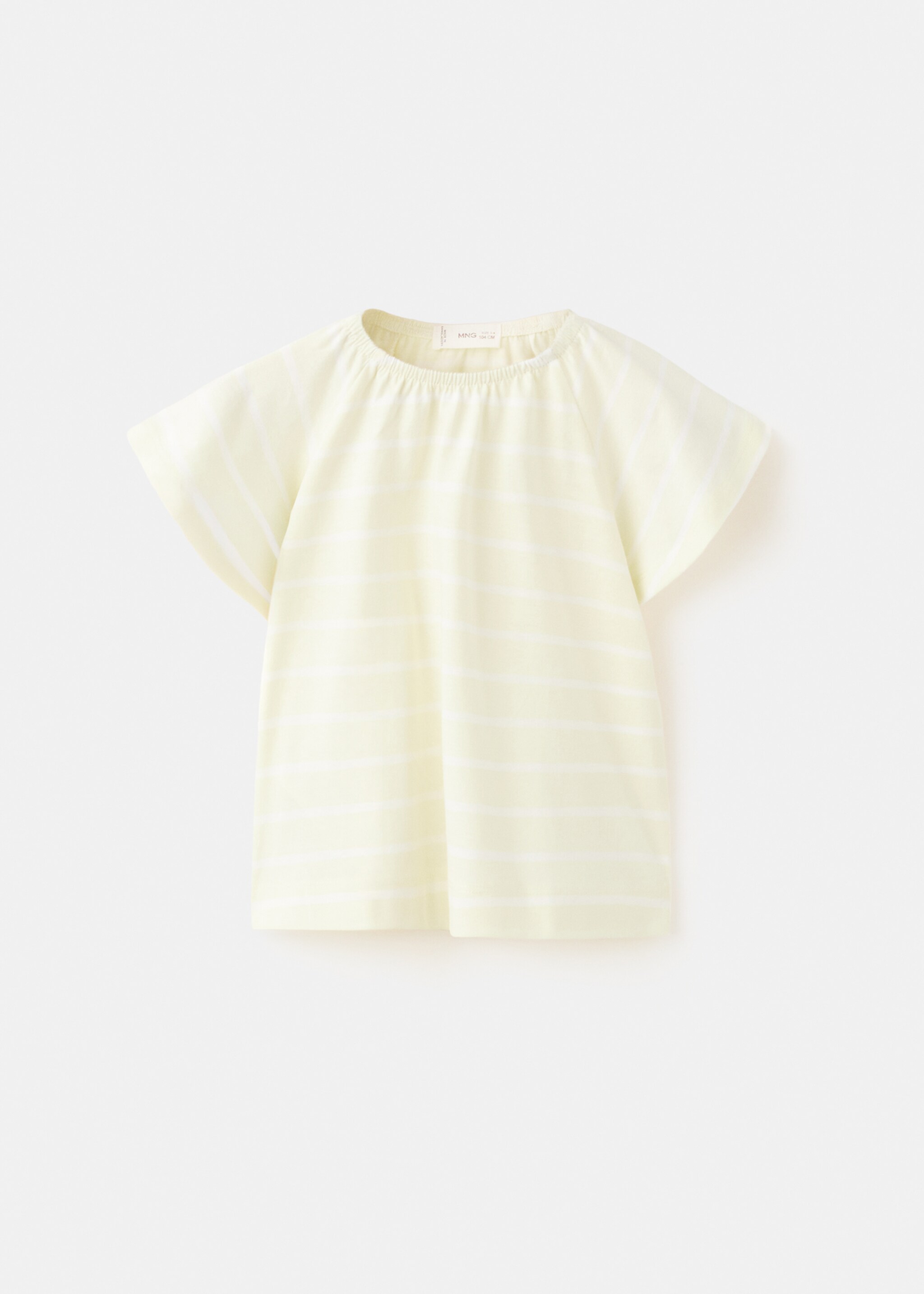 Striped cotton T-shirt - Article without model, Pastel Yellow. Ref: 27016738-00.