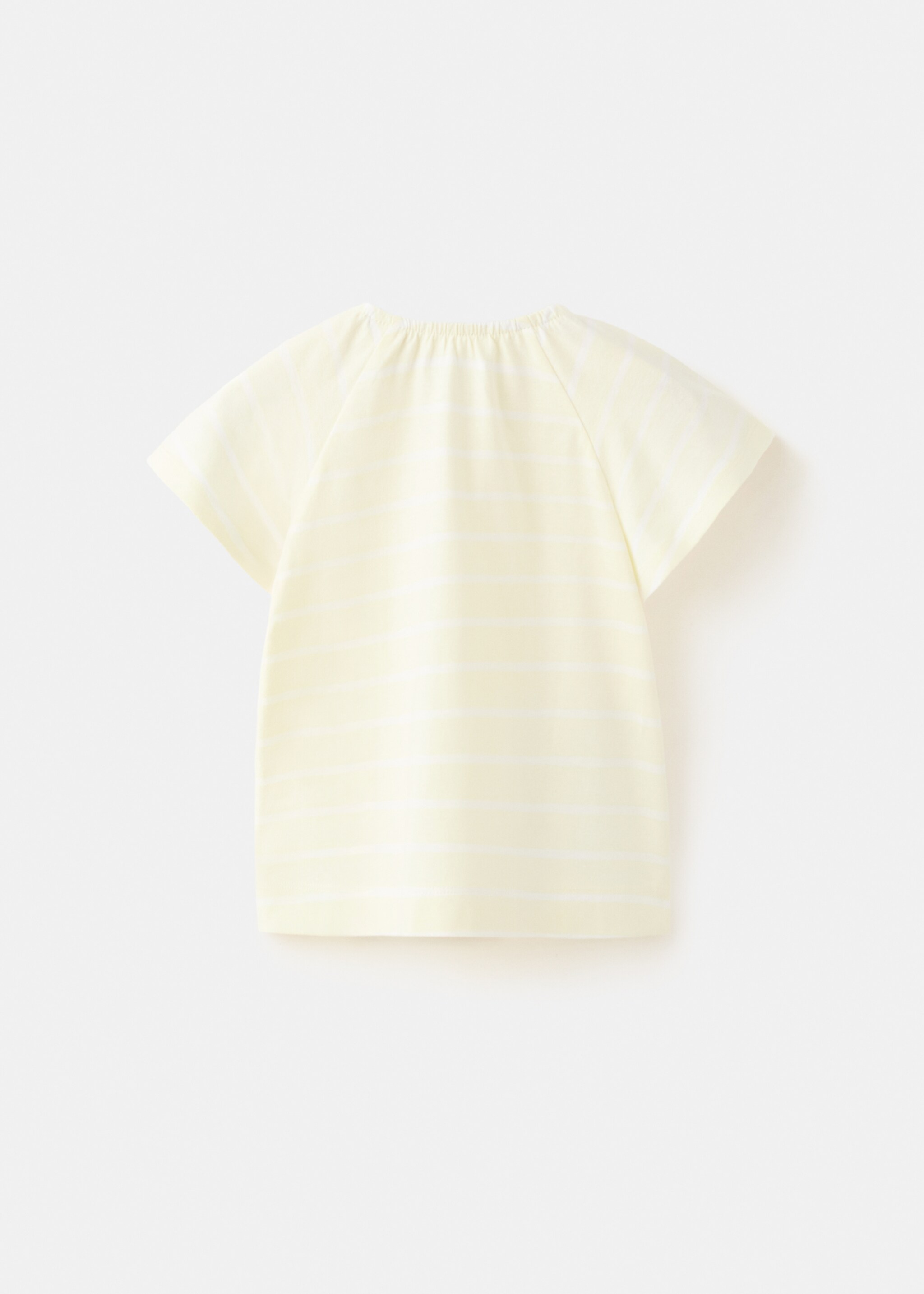 Striped cotton T-shirt - Reverse of the article, Pastel Yellow. Ref: 27016738-00.