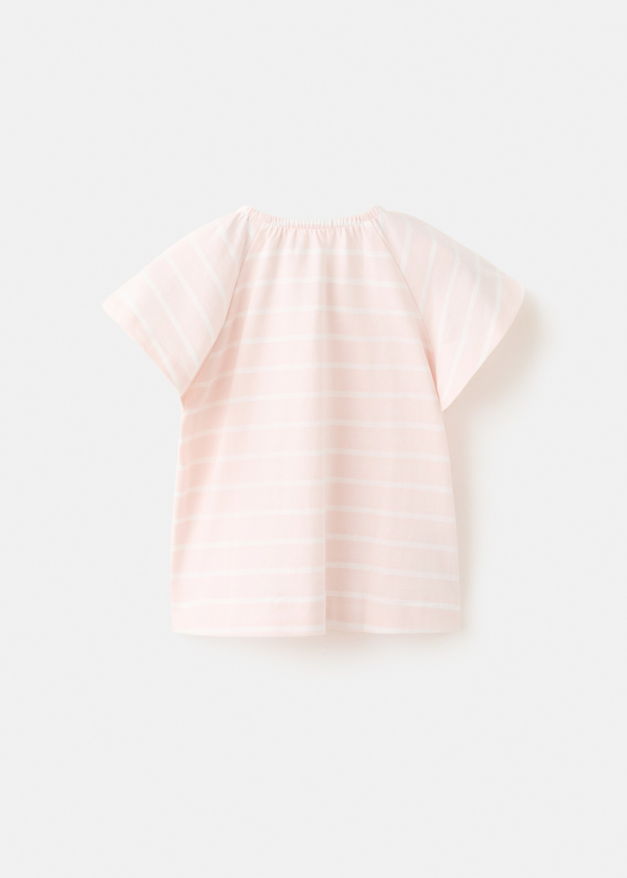 Striped cotton T-shirt - Reverse of the article, Pink. Ref: 27016738-00.