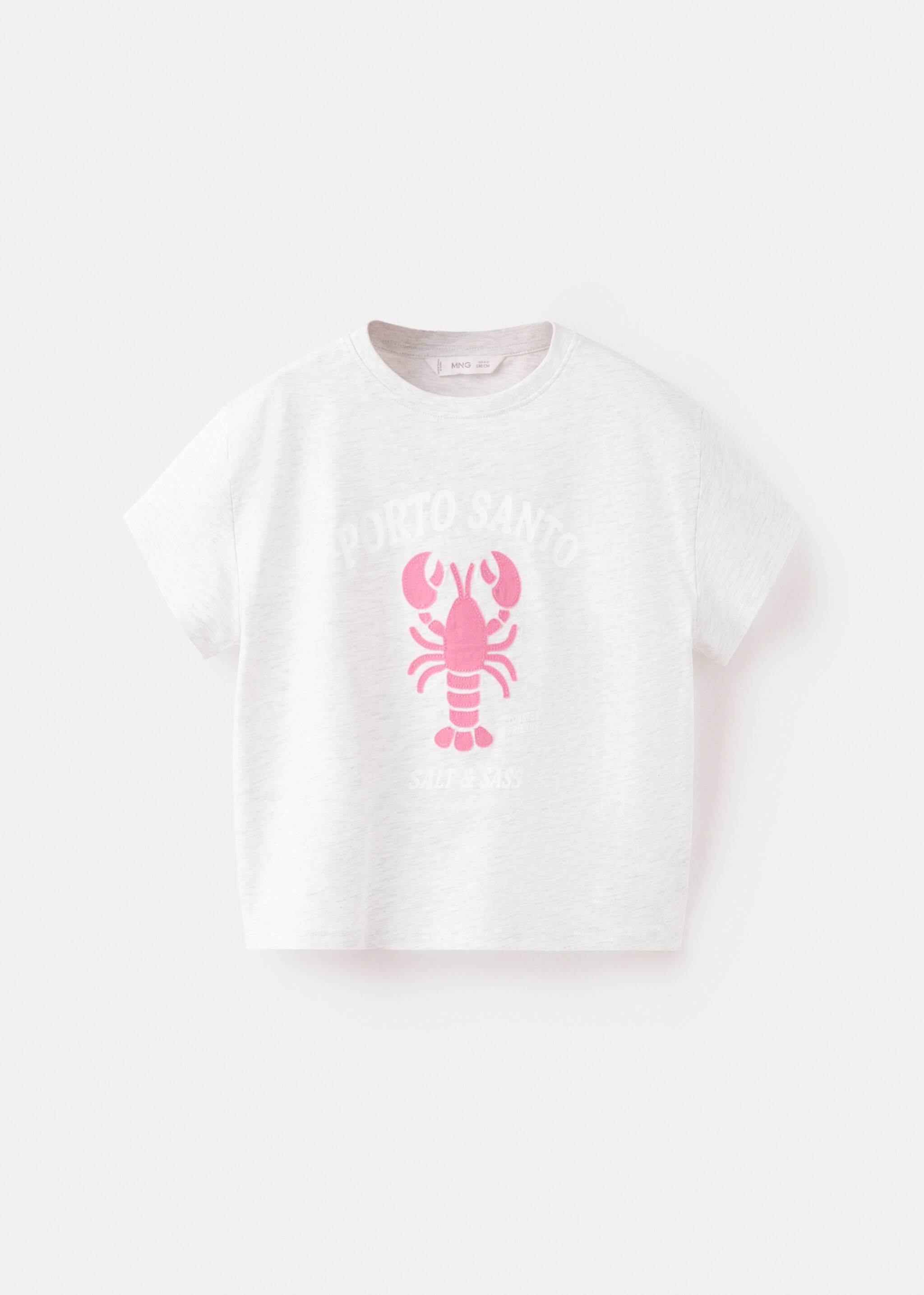 T-shirt algodão estampada - Artigo sem modelo, Cinzento-mesclado claro. Ref: 27016739-00.