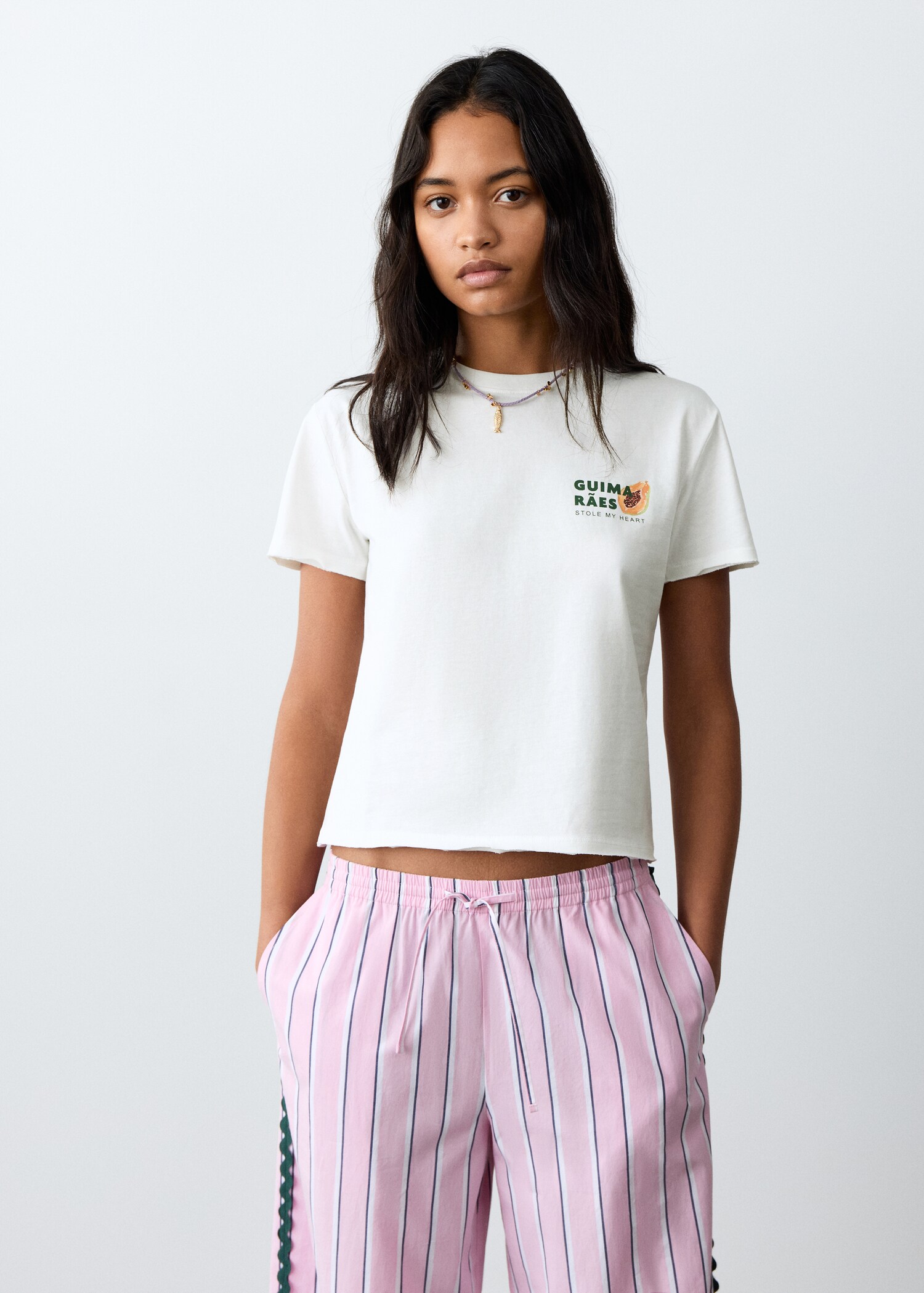 Camiseta algodón estampada - Plano medio