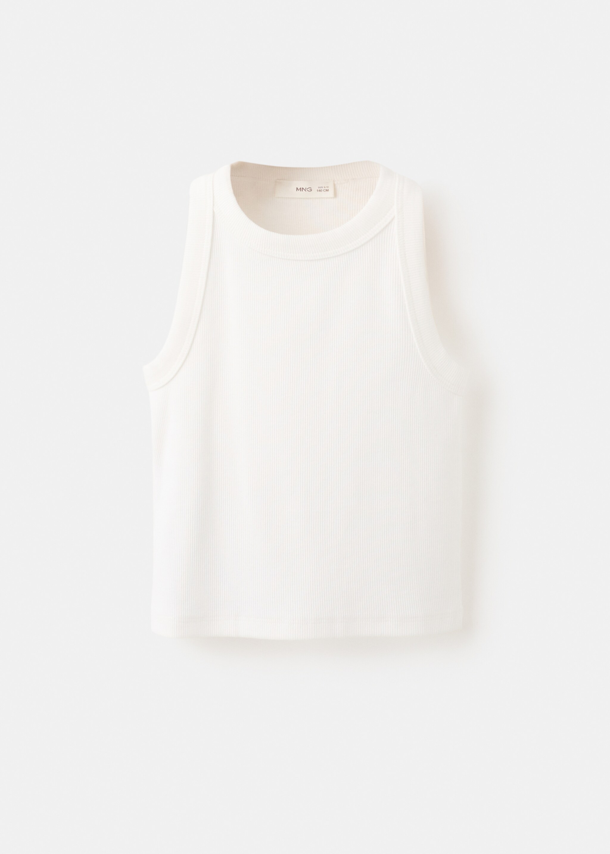Top côtelé en coton - Article sans modèle, Blanc cassé. Ref: 27016747-00.