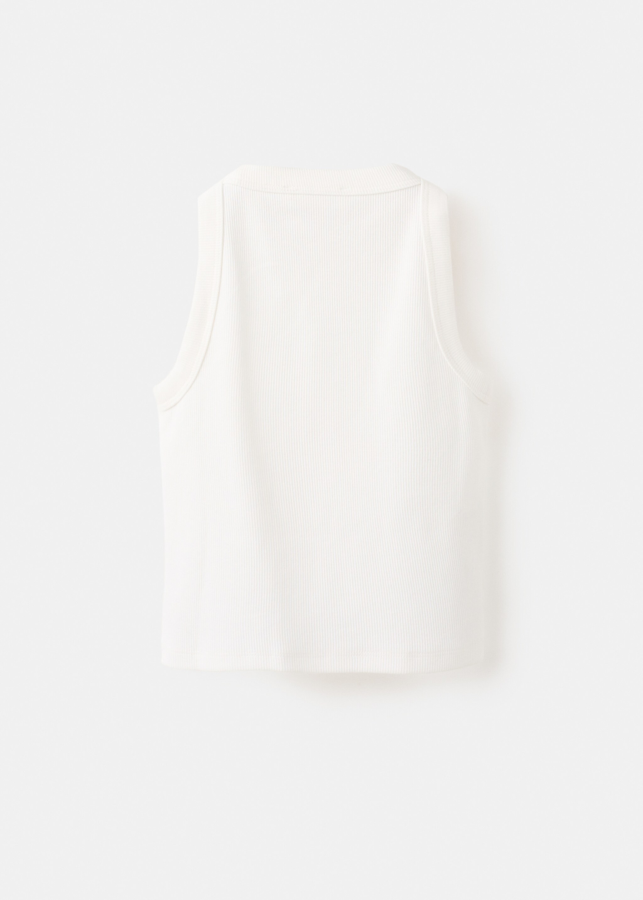 Top côtelé en coton - Verso de l’article, Blanc cassé. Ref: 27016747-00.