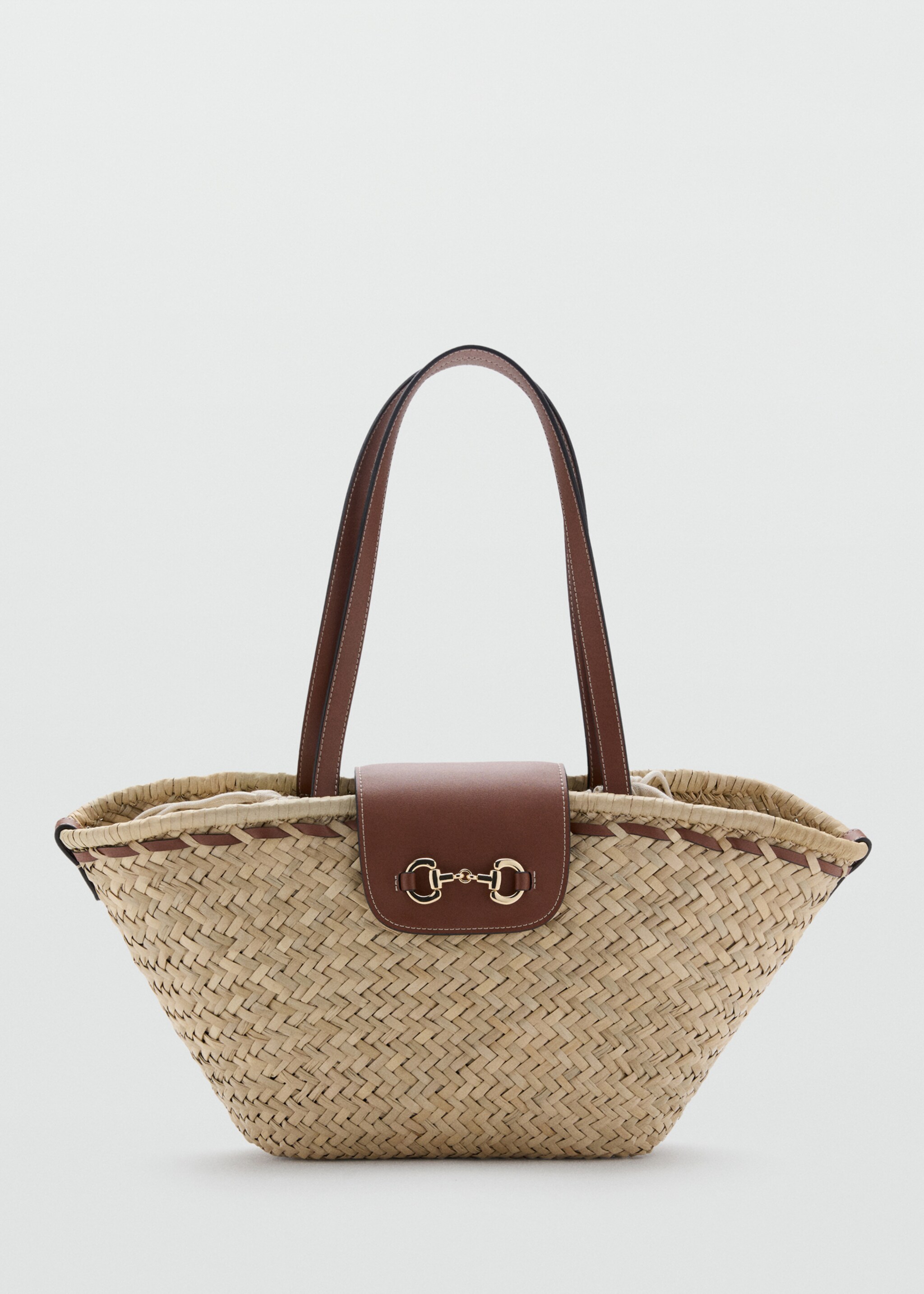 Large natural fiber basket - Article without model, Leather. Ref: 27017139-00.