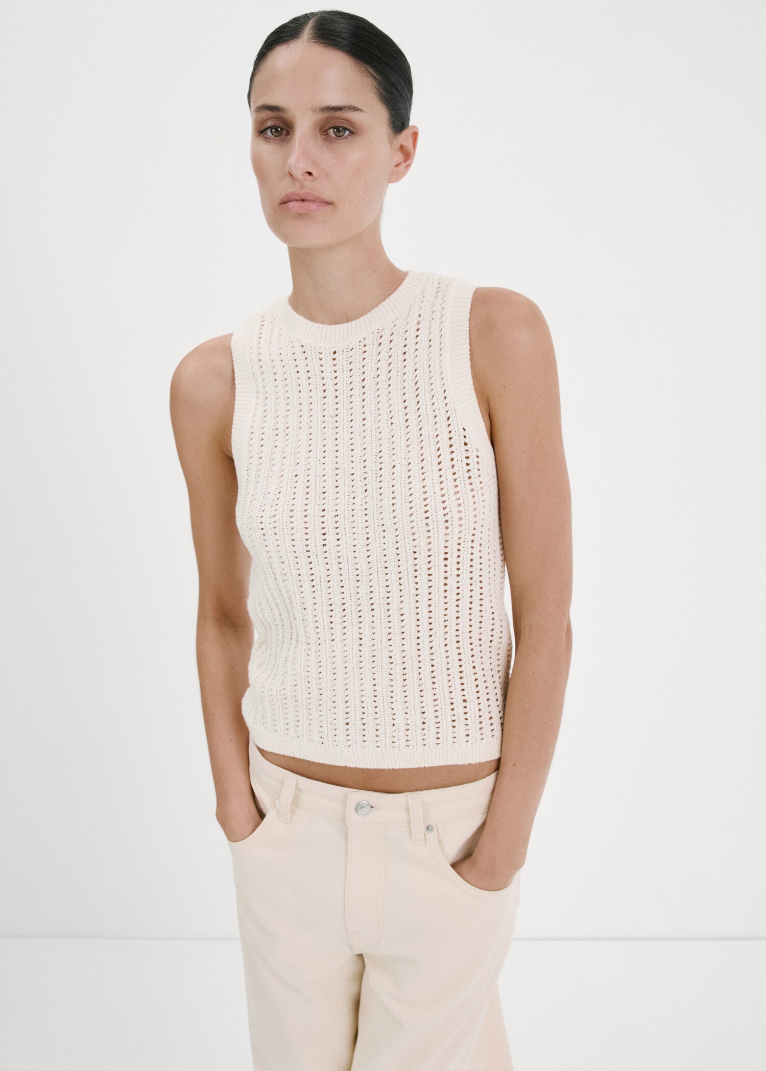 Openwork knit top - Details of the article 6