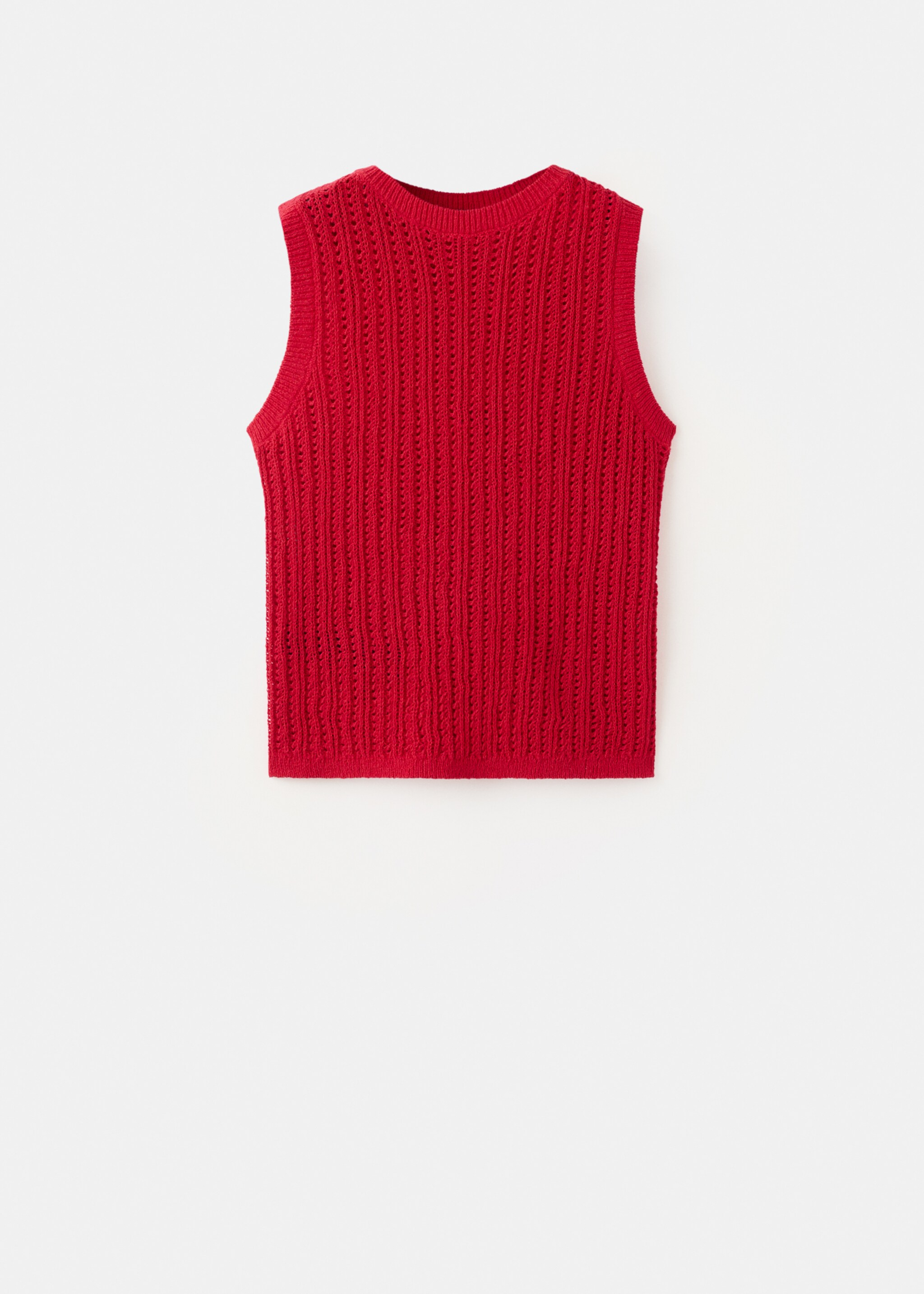 Openwork knit top - Article without model, Red. Ref: 27017141-00.