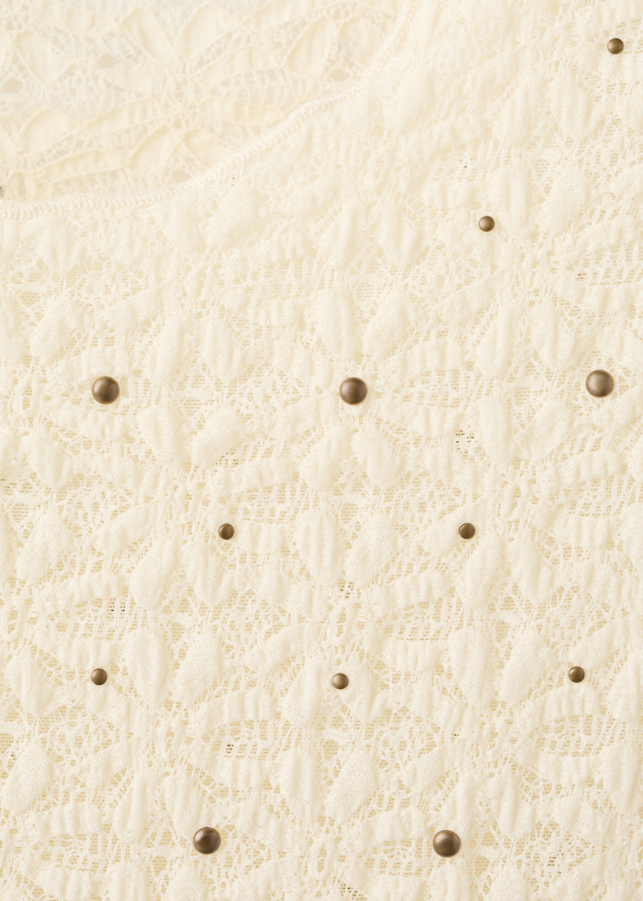 Wide strap glitter top - Details of the article 8, Ecru. Ref: 27017144-00.