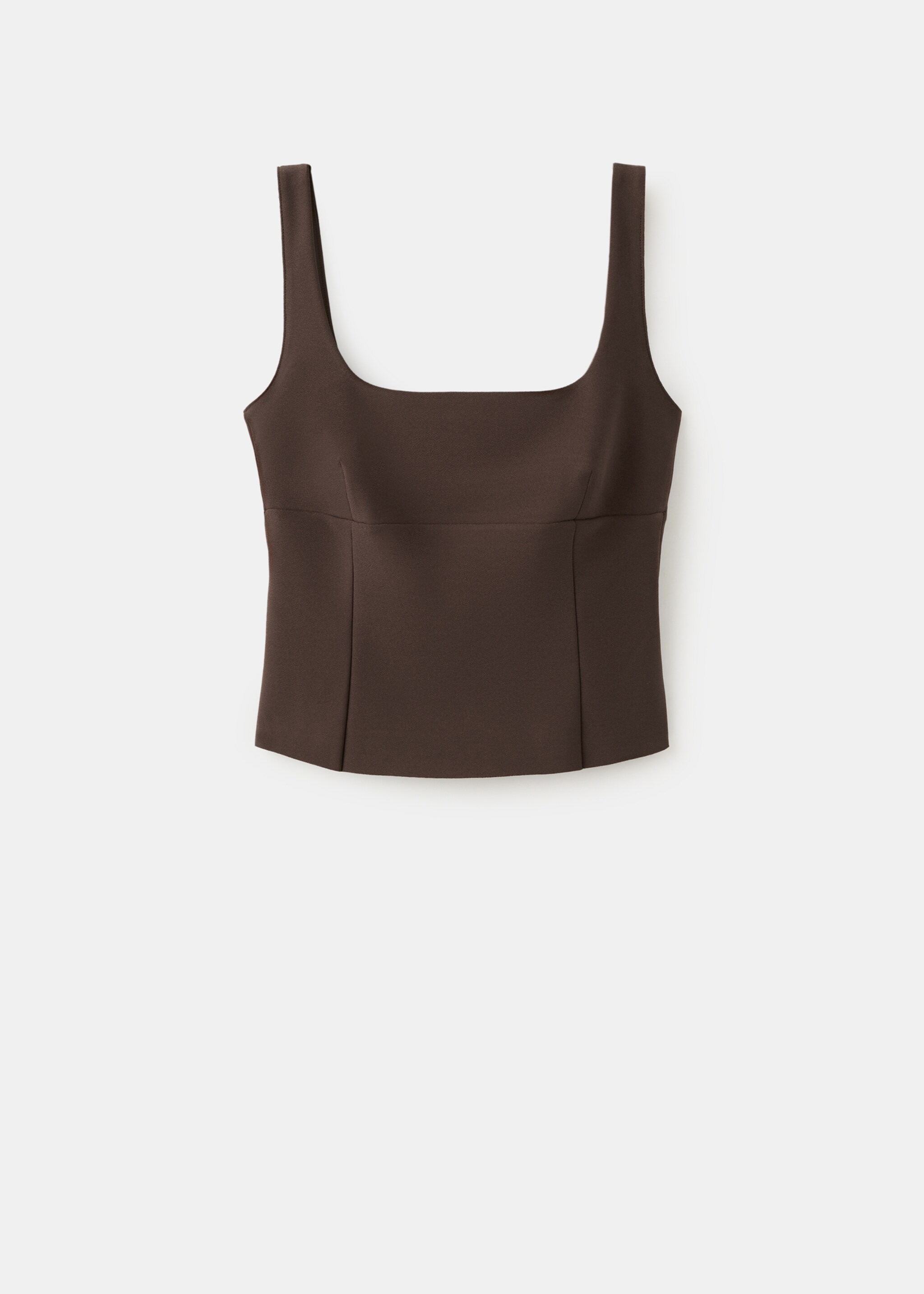 Top ajusté décolleté - Article sans modèle, Marron. Ref: 27017145-00.