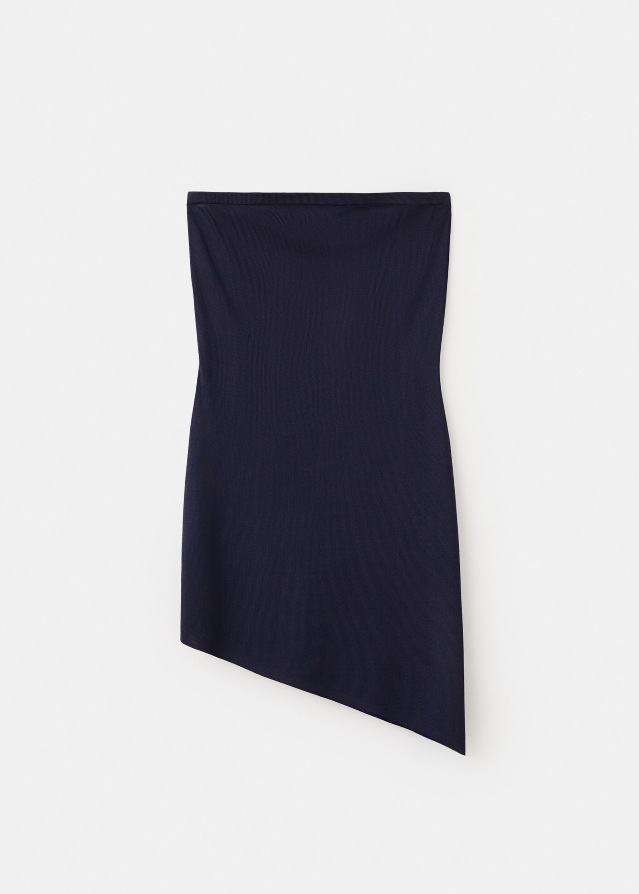 Haut asymétrique maille fine - Article sans modèle, Bleu marine. Ref: 27017147-00.