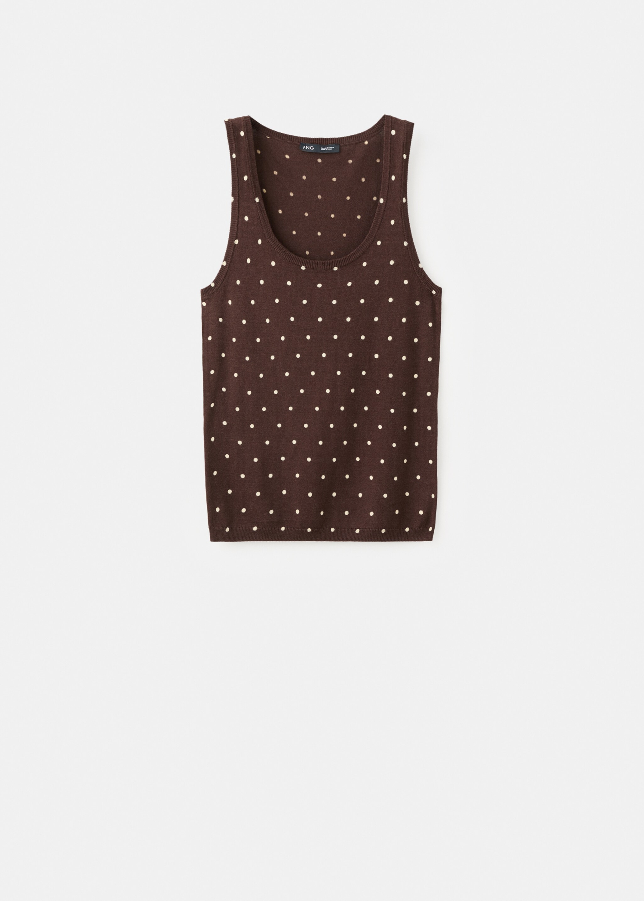 Top maille pois - Article sans modèle, Chocolat. Ref: 27017148-00.