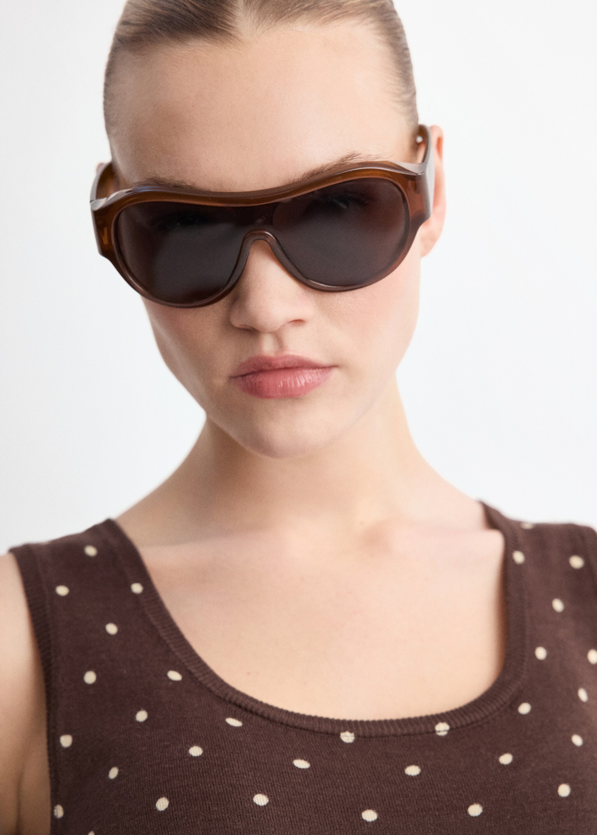 Top maille pois - Détail de l'article 4, Chocolat. Ref: 27017148-00.