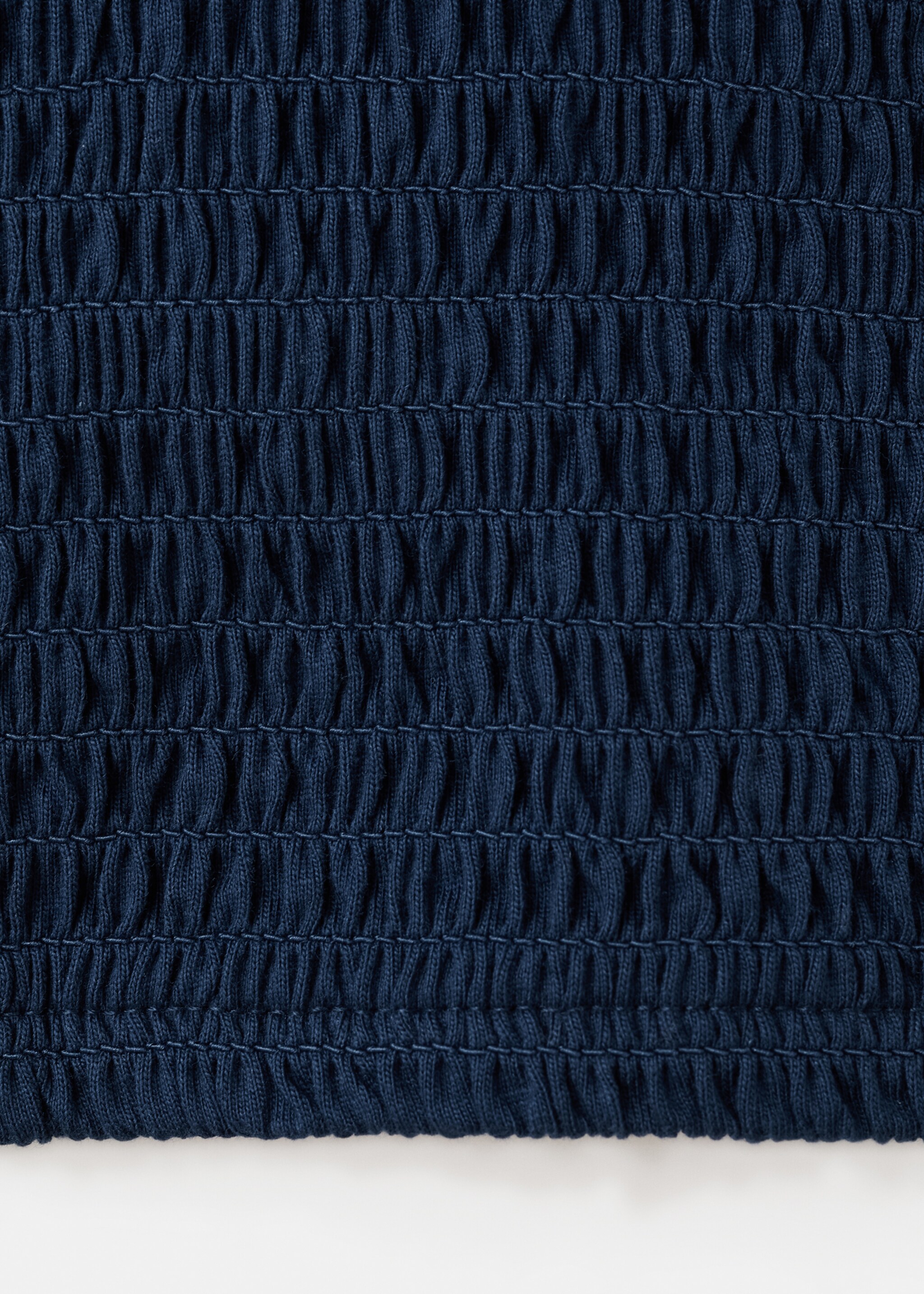 Ruched V-neck top - Details of the article 8, Navy. Ref: 27017149-00.