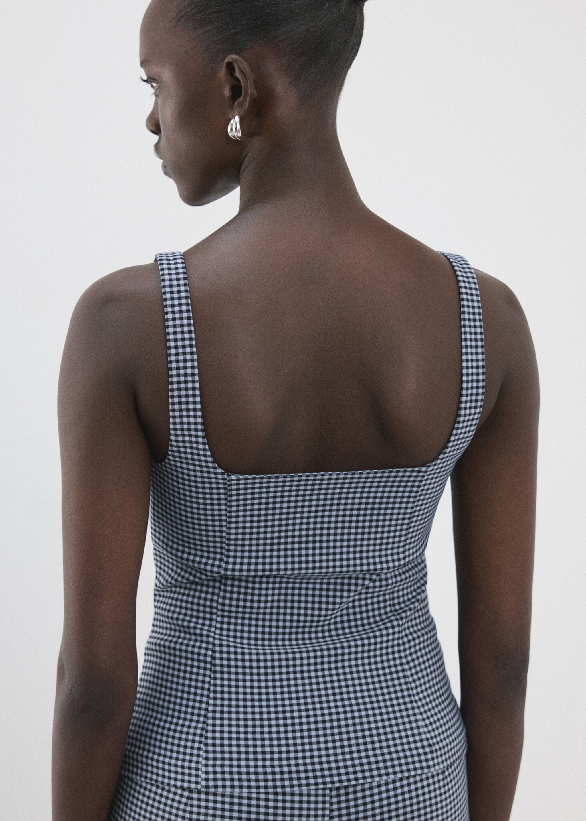 Top vichy - Verso de l’article, Bleu. Ref: 27017151-00.