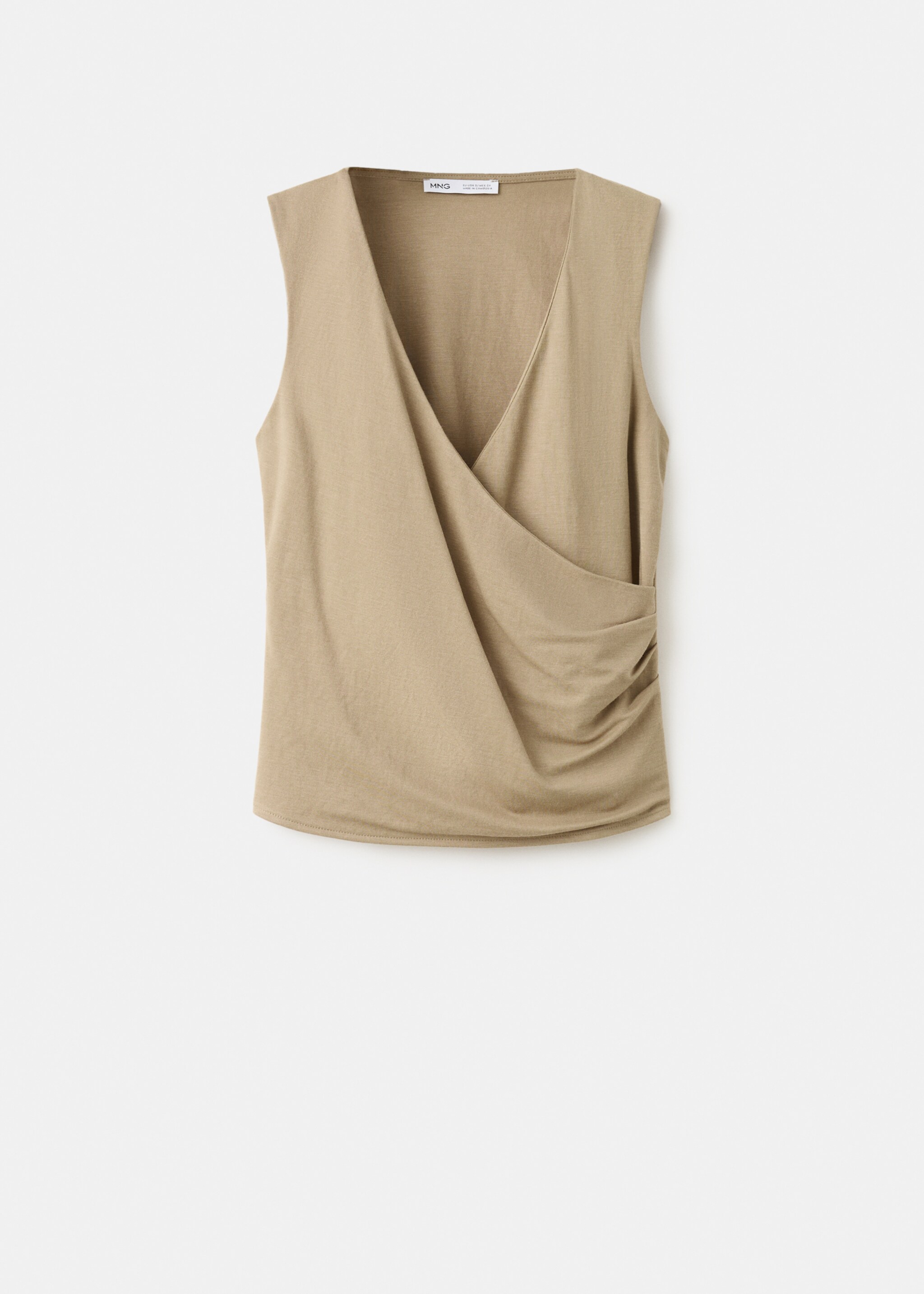 Ruched wrap top - Article without model, Medium Brown. Ref: 27017153-00.