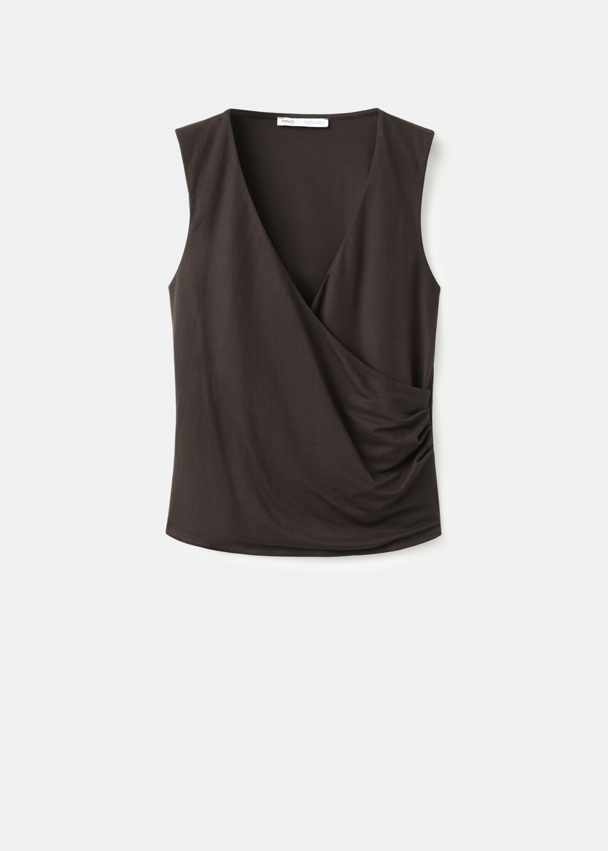 Ruched wrap top - Article without model, Brown. Ref: 27017153-00.