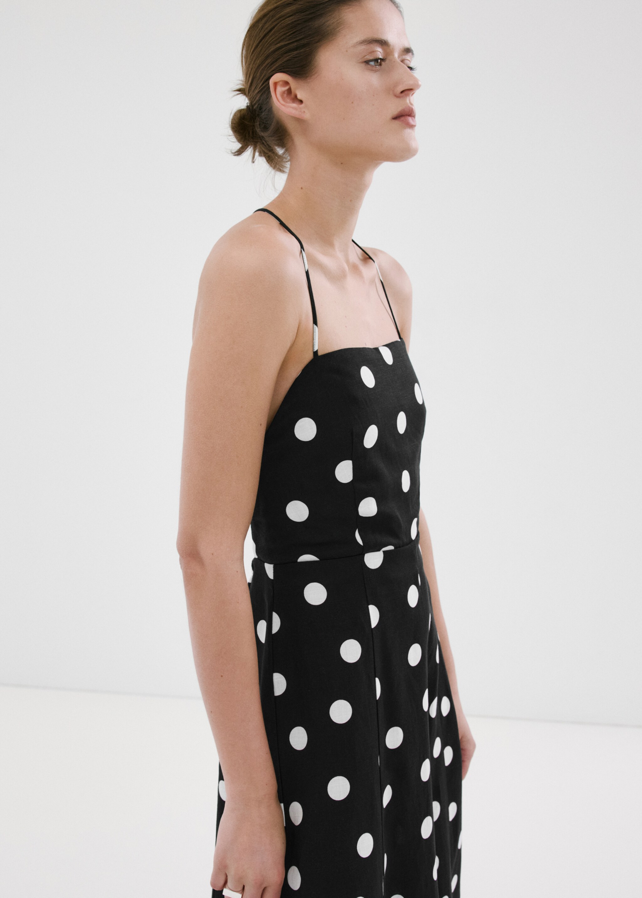 Polka dot lyocell dress - رؤية وسط, أسود. Ref: 27017154-00.