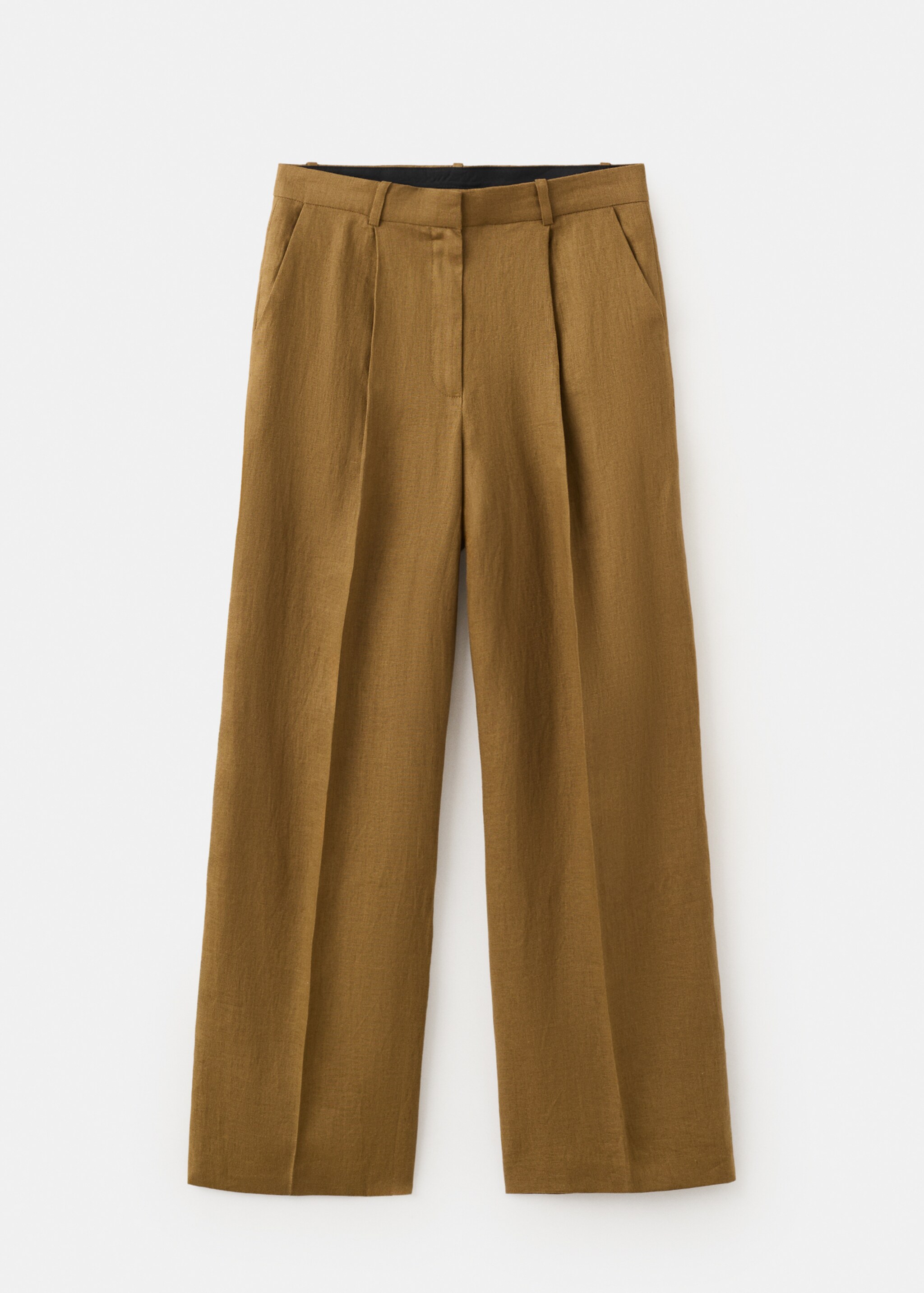 Pantalón traje recto lino - Artículo sin modelo, Oliva. Ref: 27017162-00.