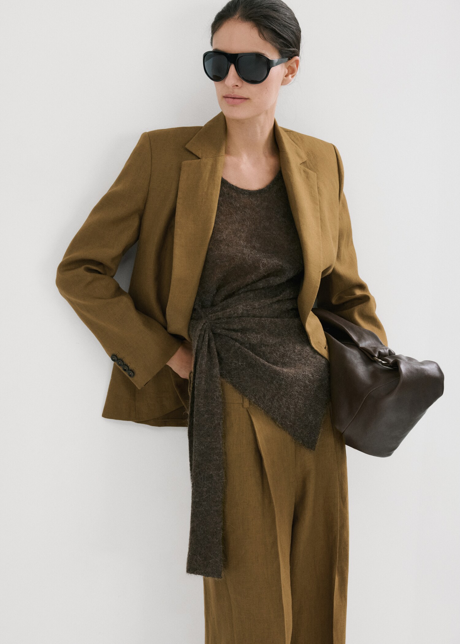 Pantalón traje recto lino - Detalle del artículo 1