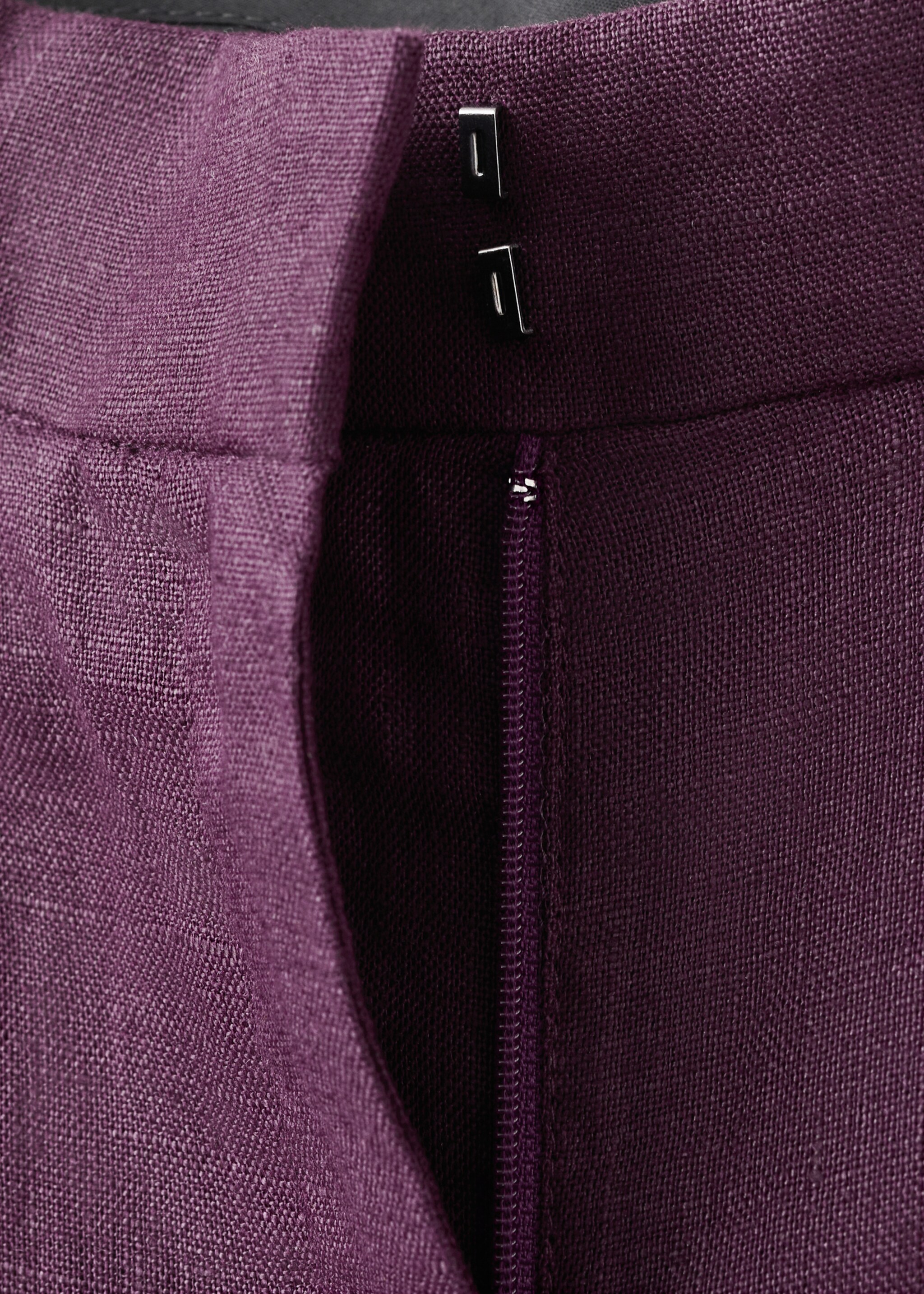 Pantalón traje recto lino - Detalle del artículo 8, Morado. Ref: 27017162-00.