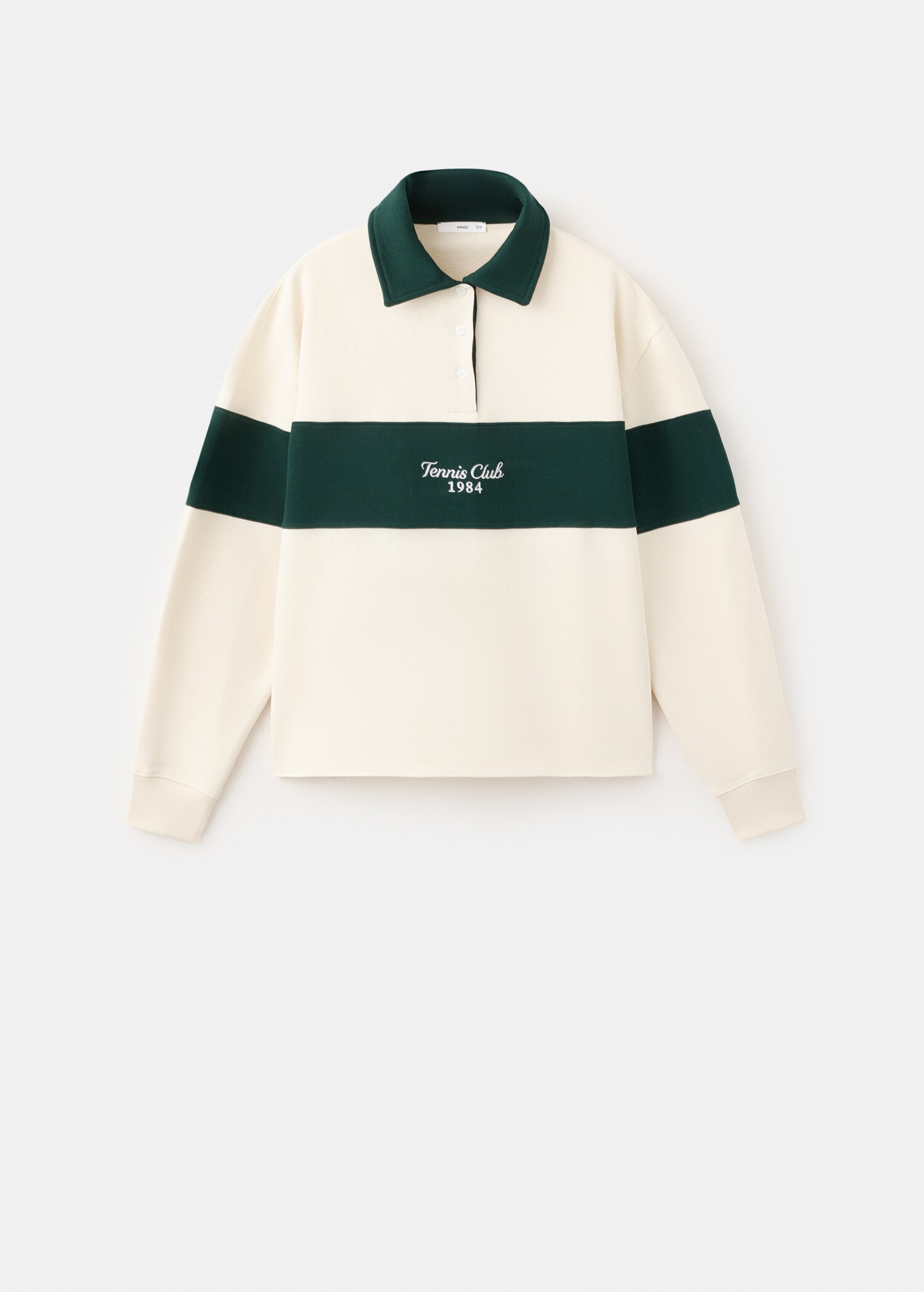 Polo neck sweatshirt with embroidered message - Article without model