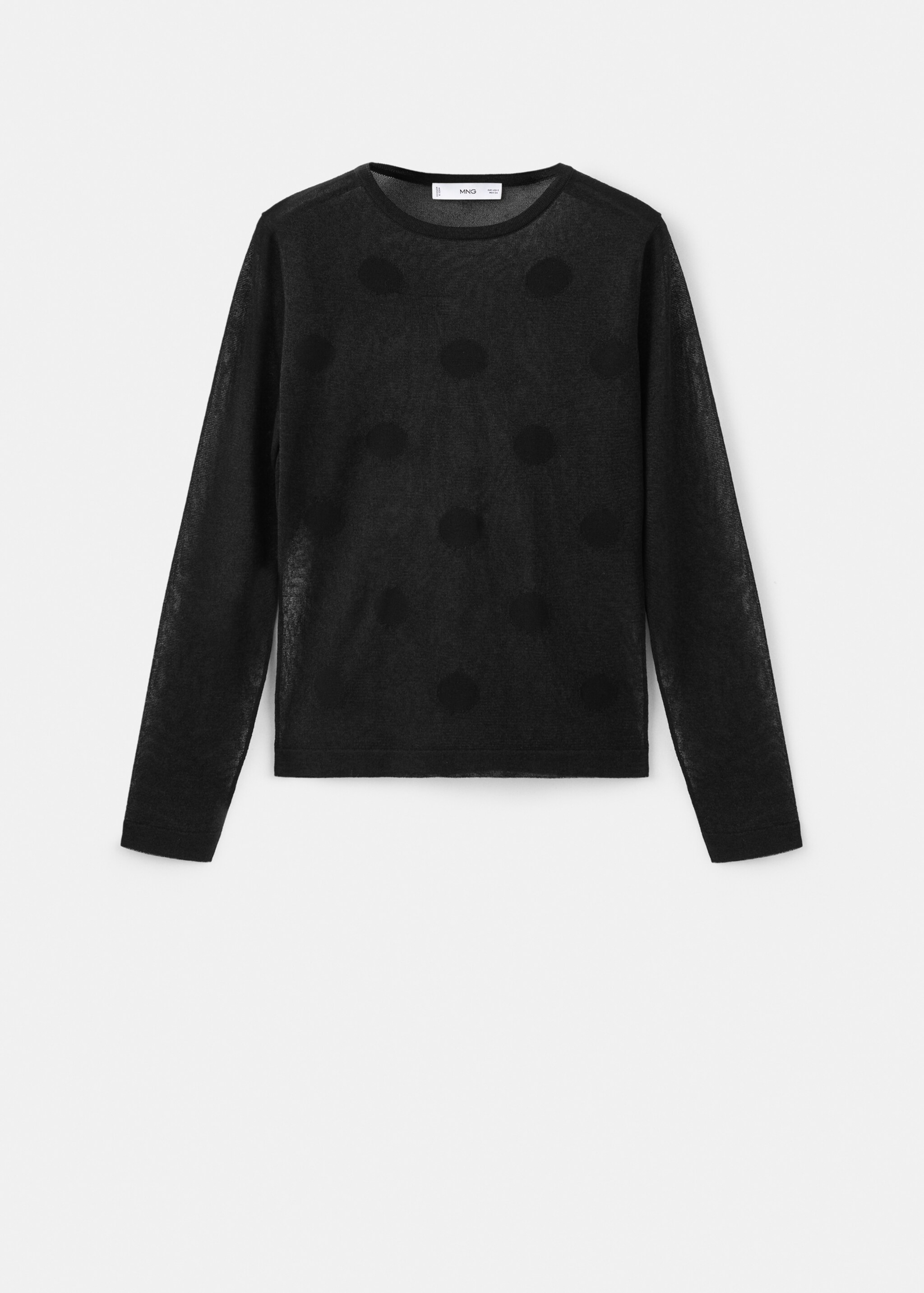 Polka-dot knitted sweater - Article without model, Black. Ref: 27017168-00.