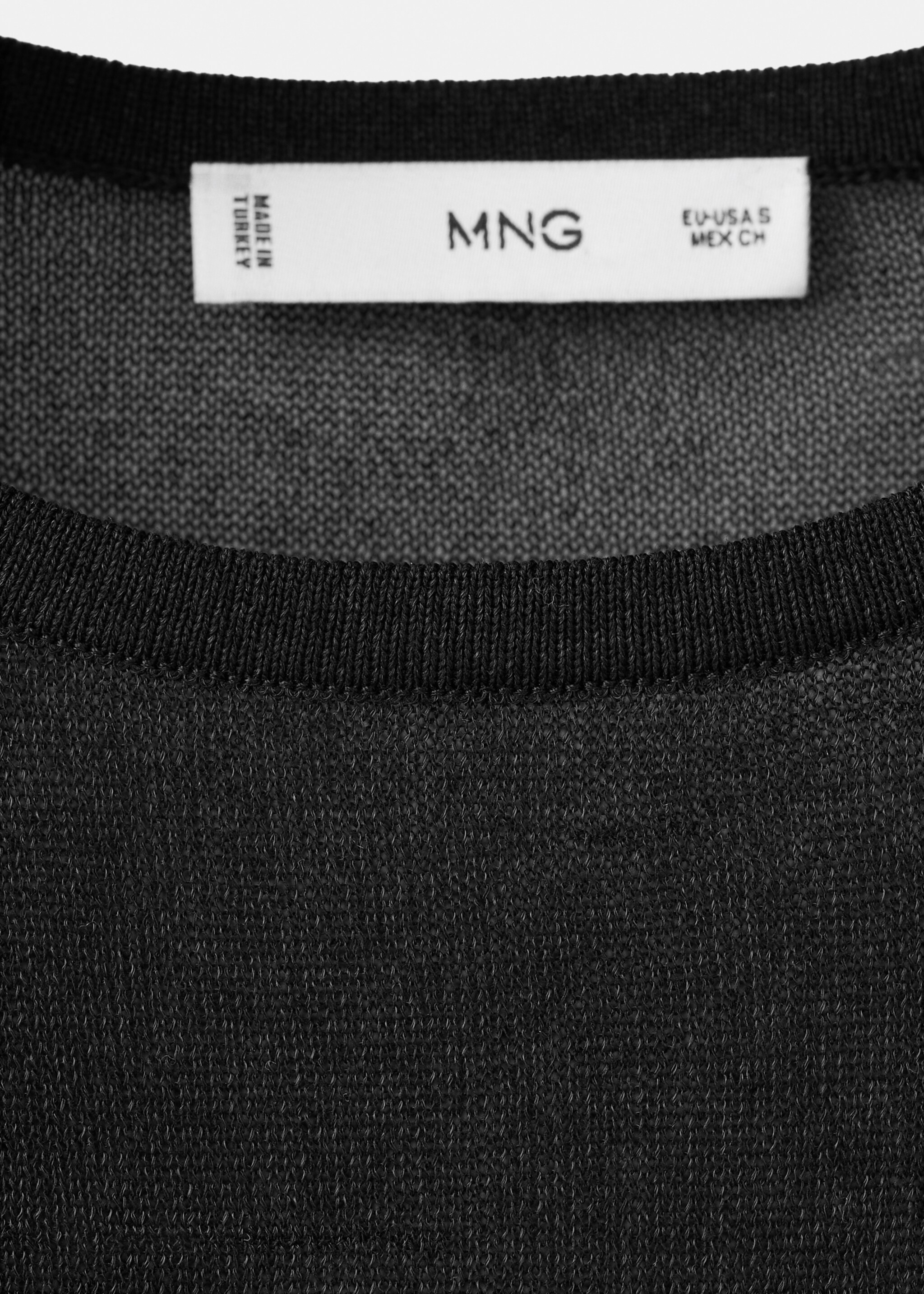 Polka-dot knitted sweater - Details of the article 8, Black. Ref: 27017168-00.