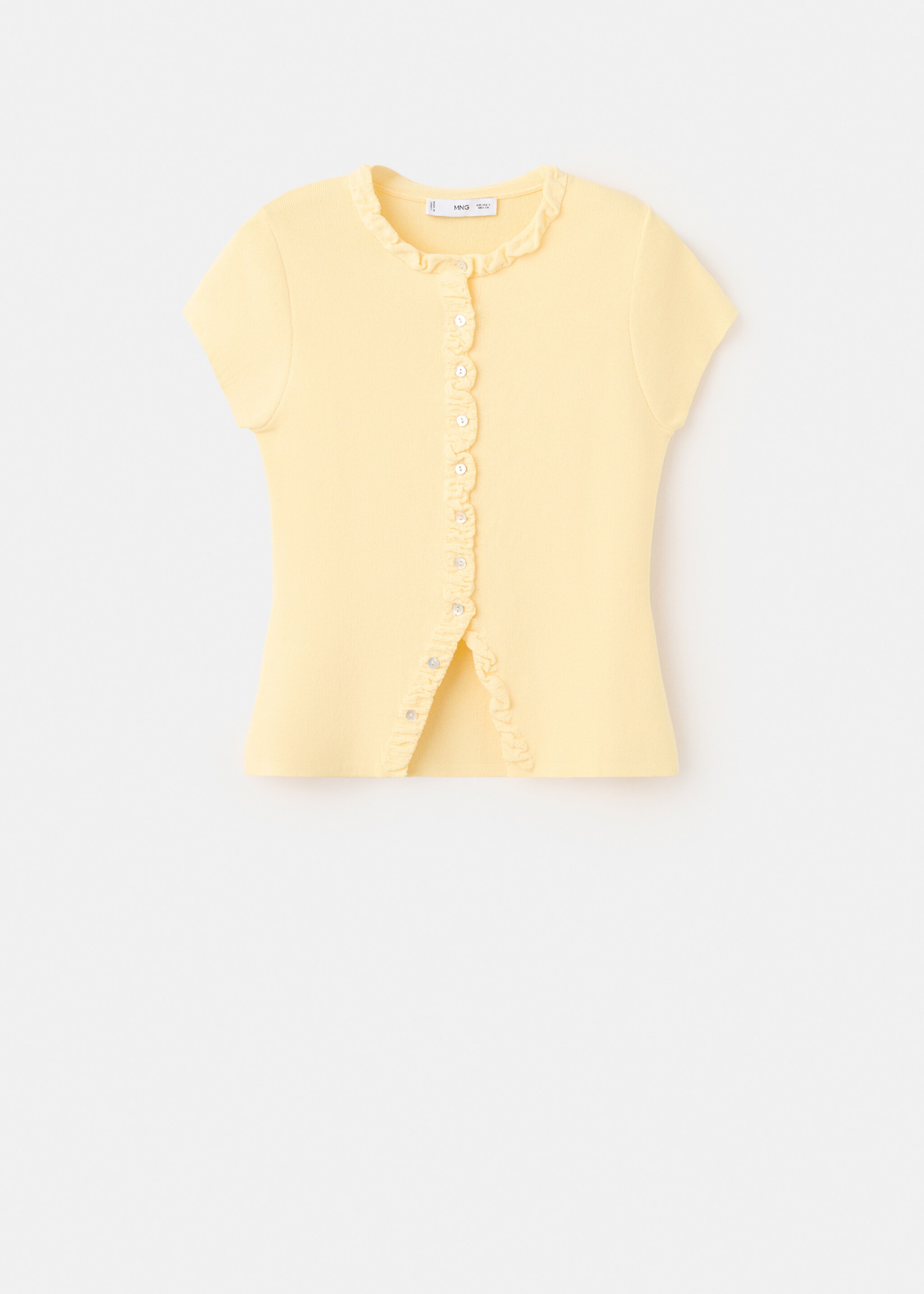 Fine knit sweater with buttons - Article without model, Vanilla. Ref: 27017170-00.