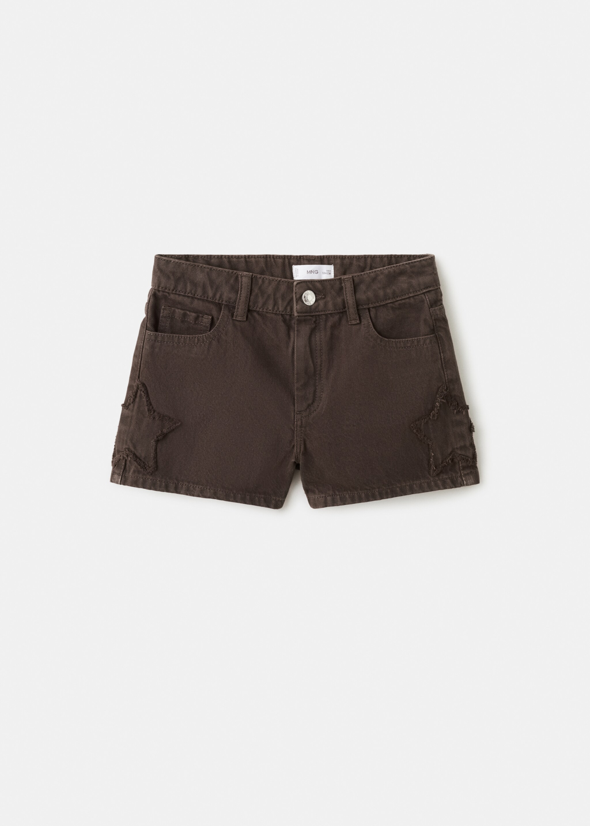 Bestickte Shorts mit Sternen - Artikel ohne Model, Schokolade. Ref: 27017784-00.