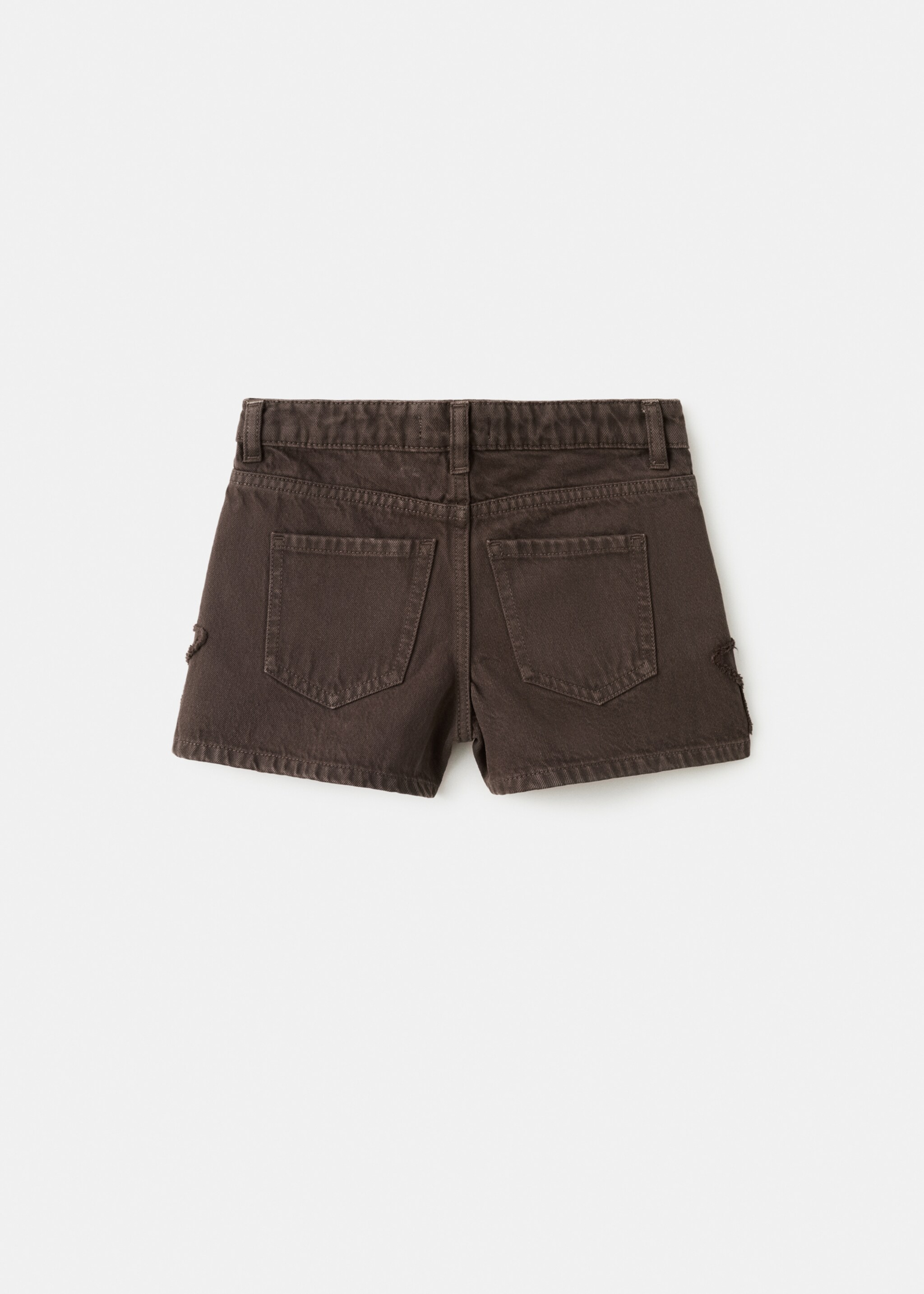 Bestickte Shorts mit Sternen - Rückseite des Artikels, Schokolade. Ref: 27017784-00.
