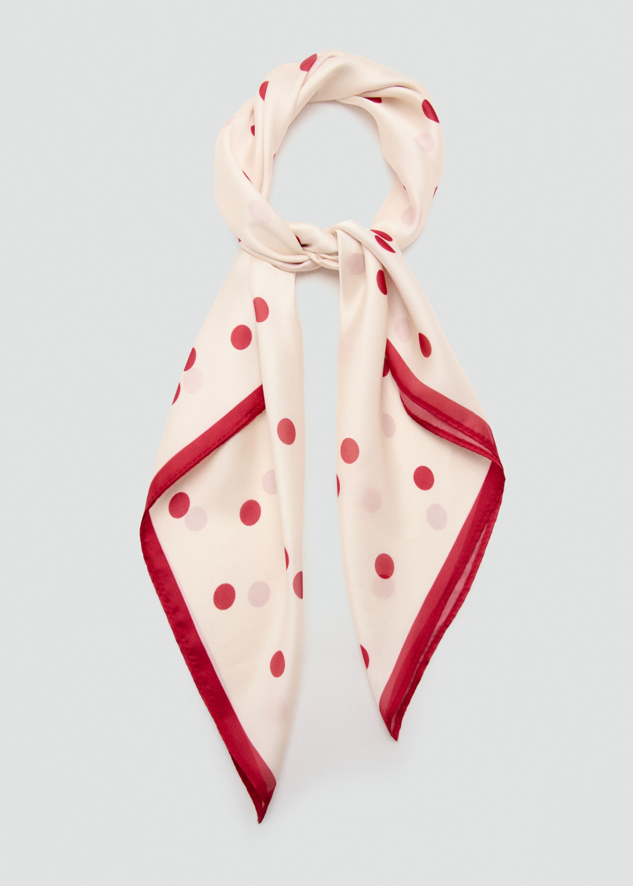 Satin check-print scarf - Medium plane, Red. Ref: 27017787-00.