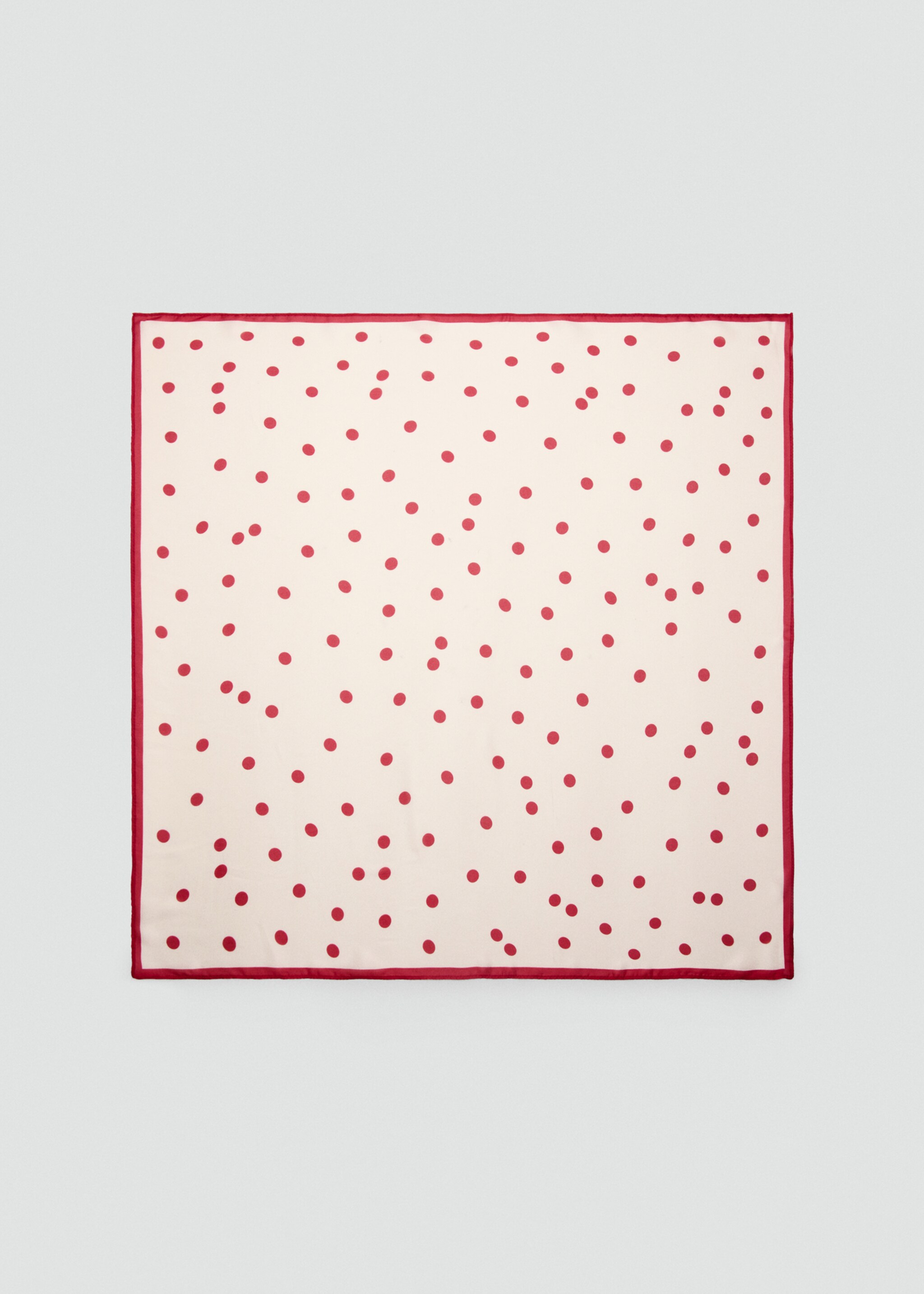 Satin check-print scarf - Article without model, Red. Ref: 27017787-00.