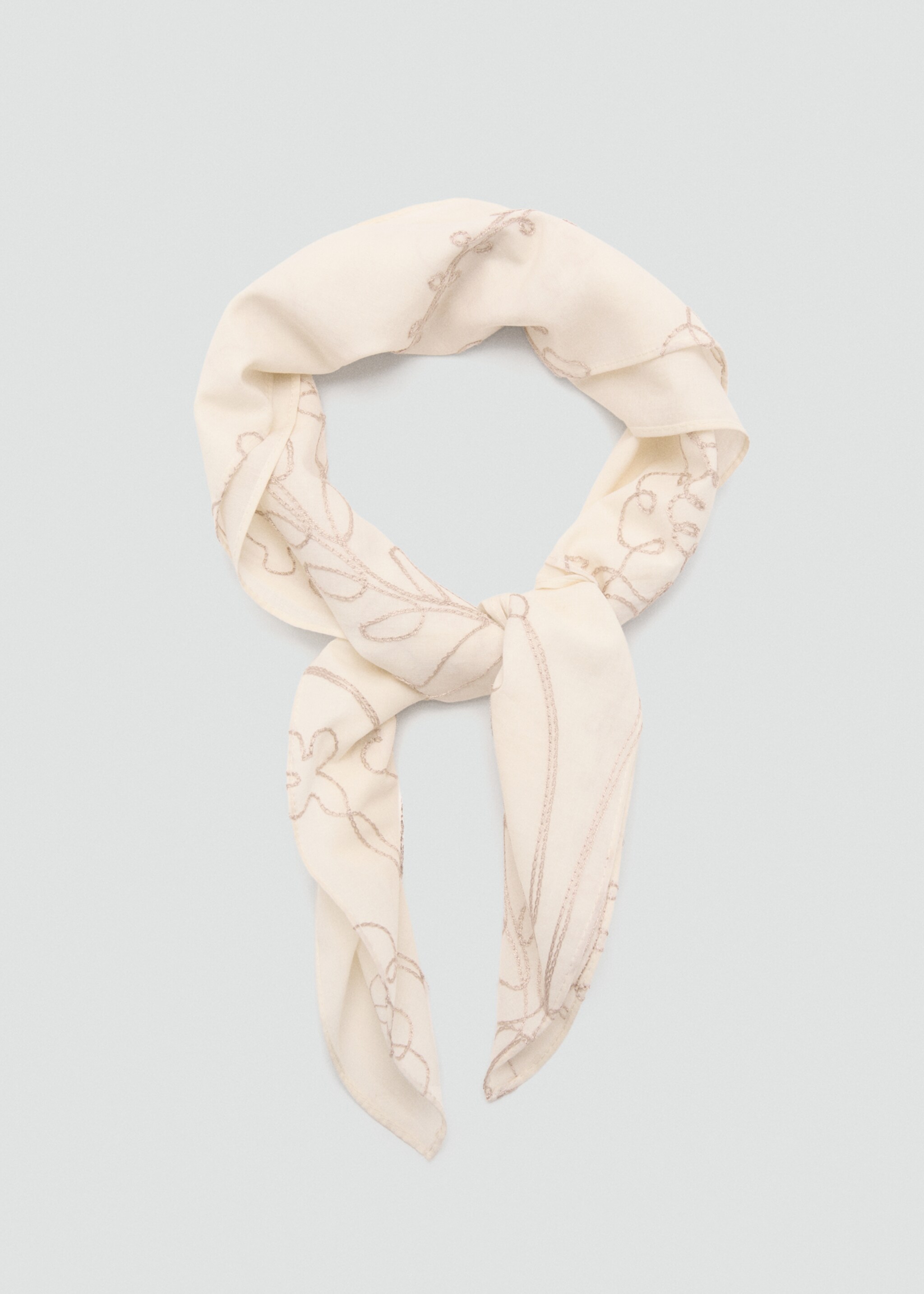 Pañuelo estampado floral - Detalle del artículo 1, Crudo. Ref: 27017791-00.