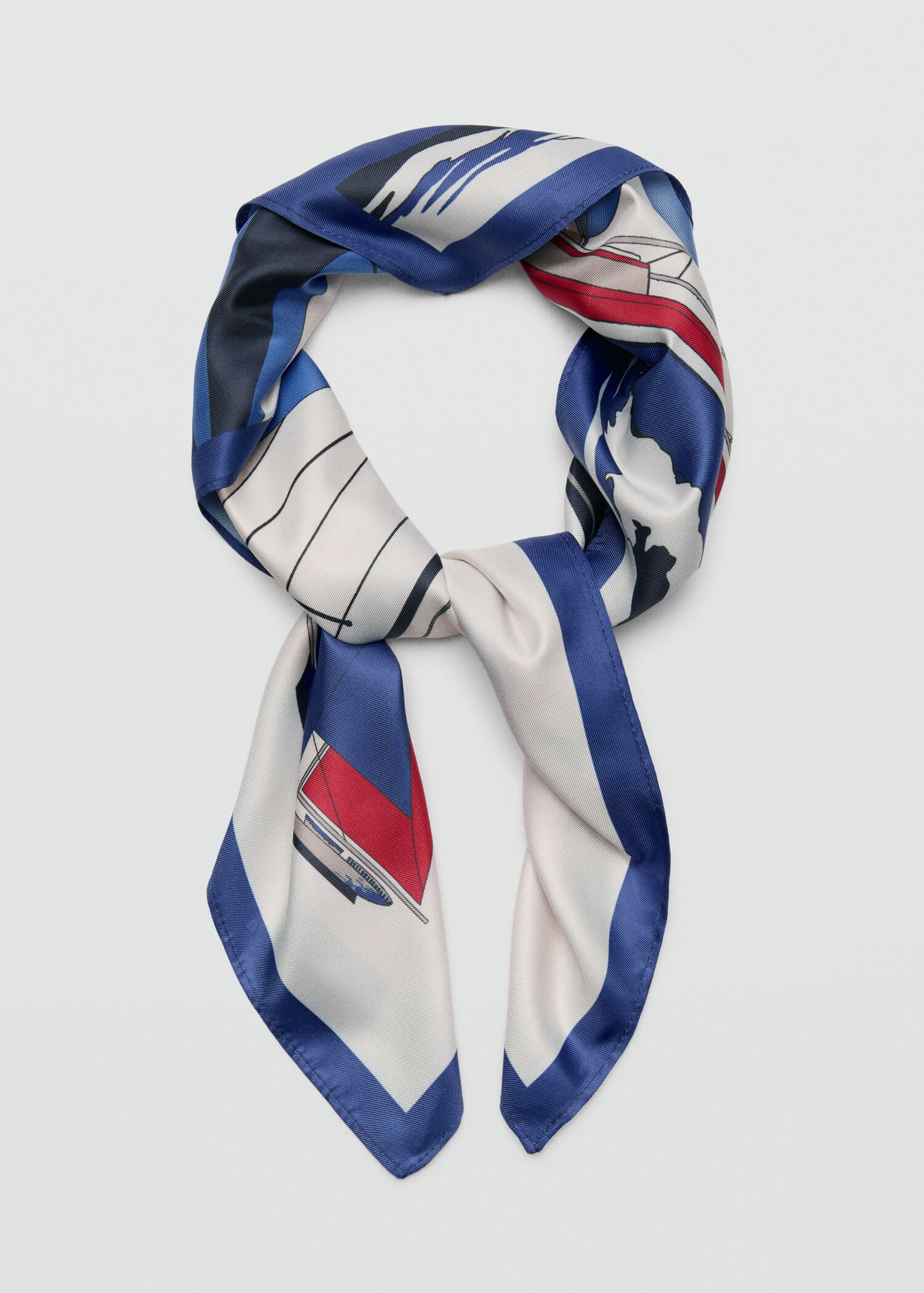 Boat print scarf - Details of the article 1
