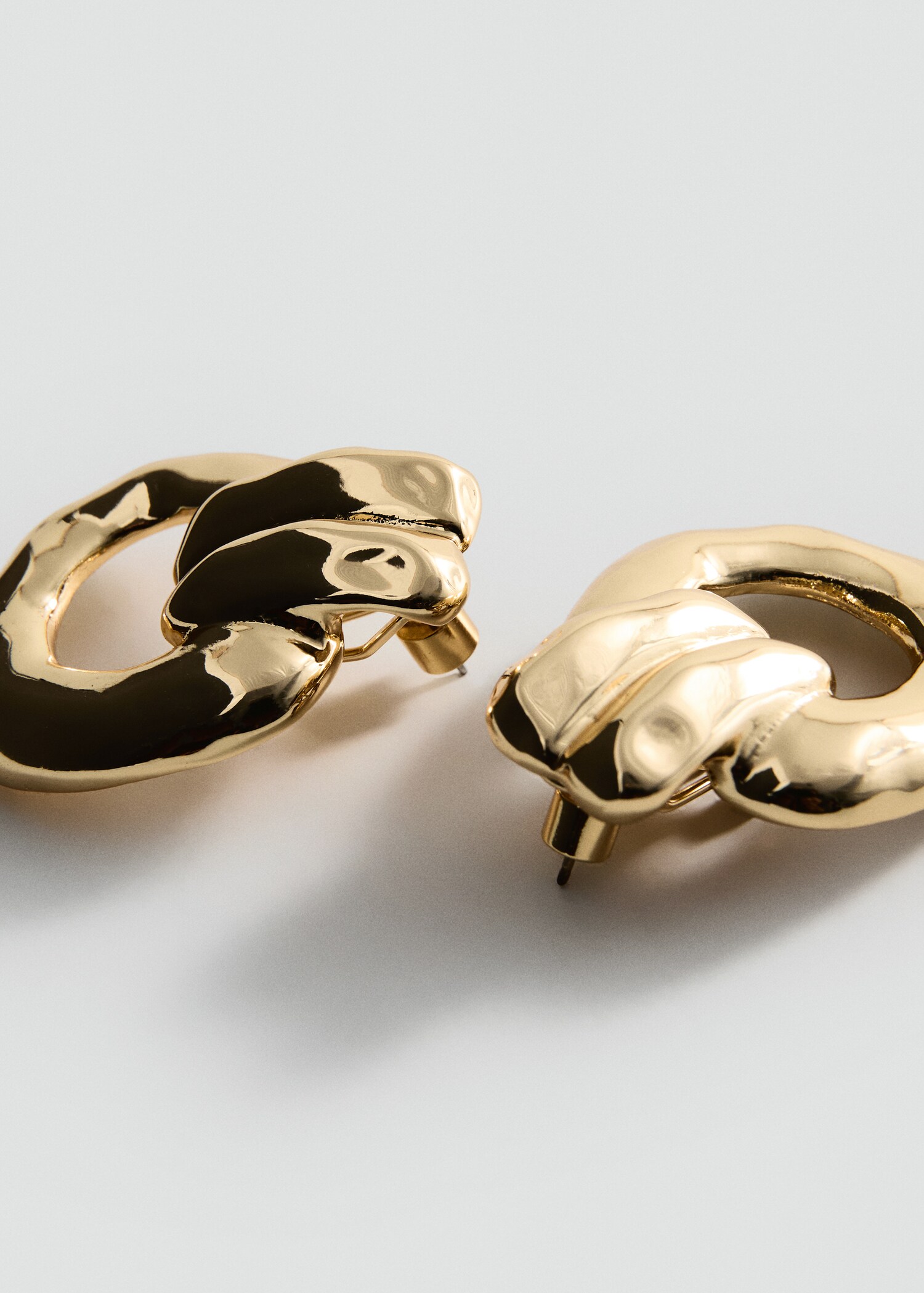 Embossed hoop earrings - Medium plane