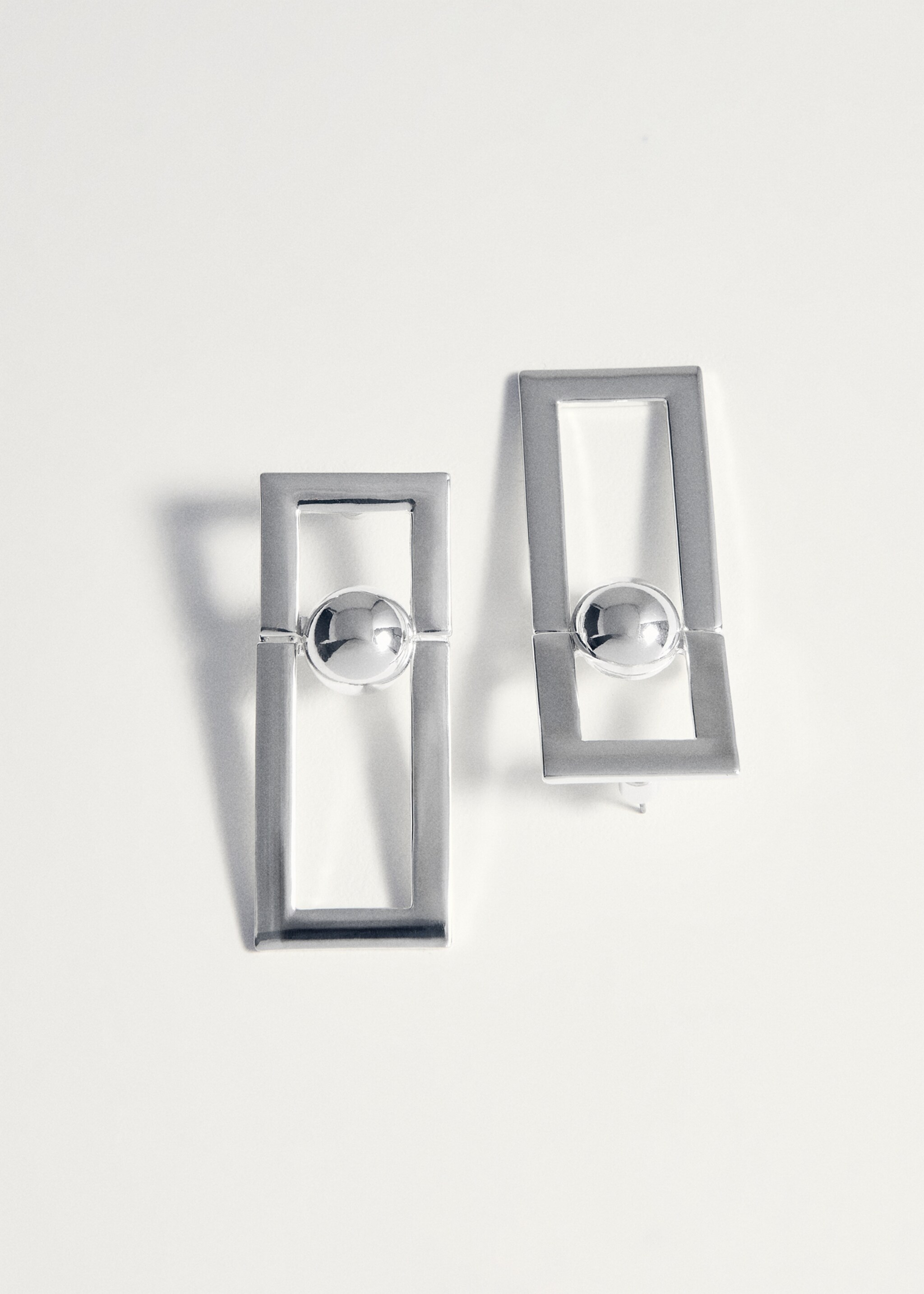 Metal pendants earrings - Details of the article 5, Silver. Ref: 27017796-00.