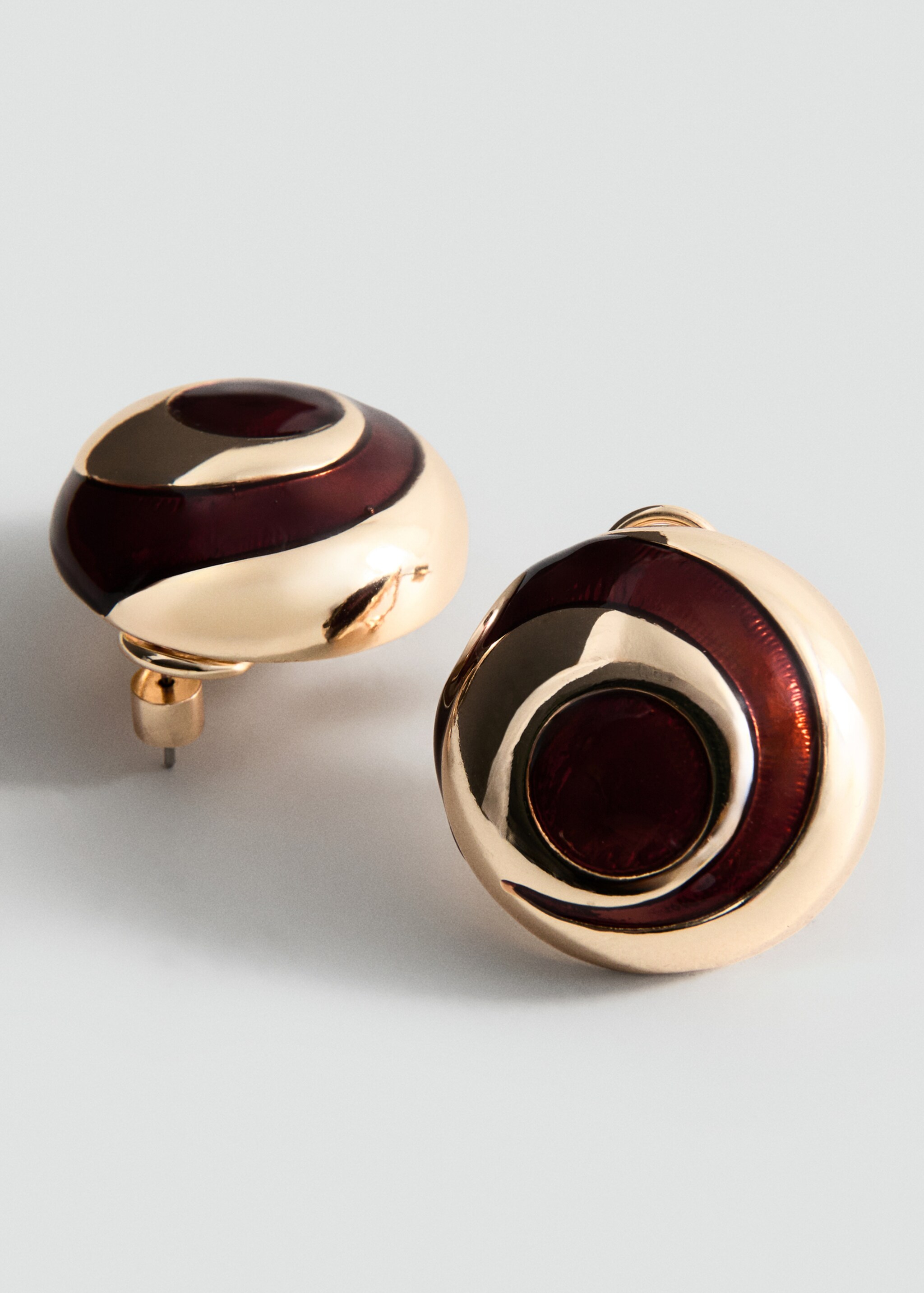 Embossed spiral earrings - Medium plane, Gold. Ref: 27017799-00.