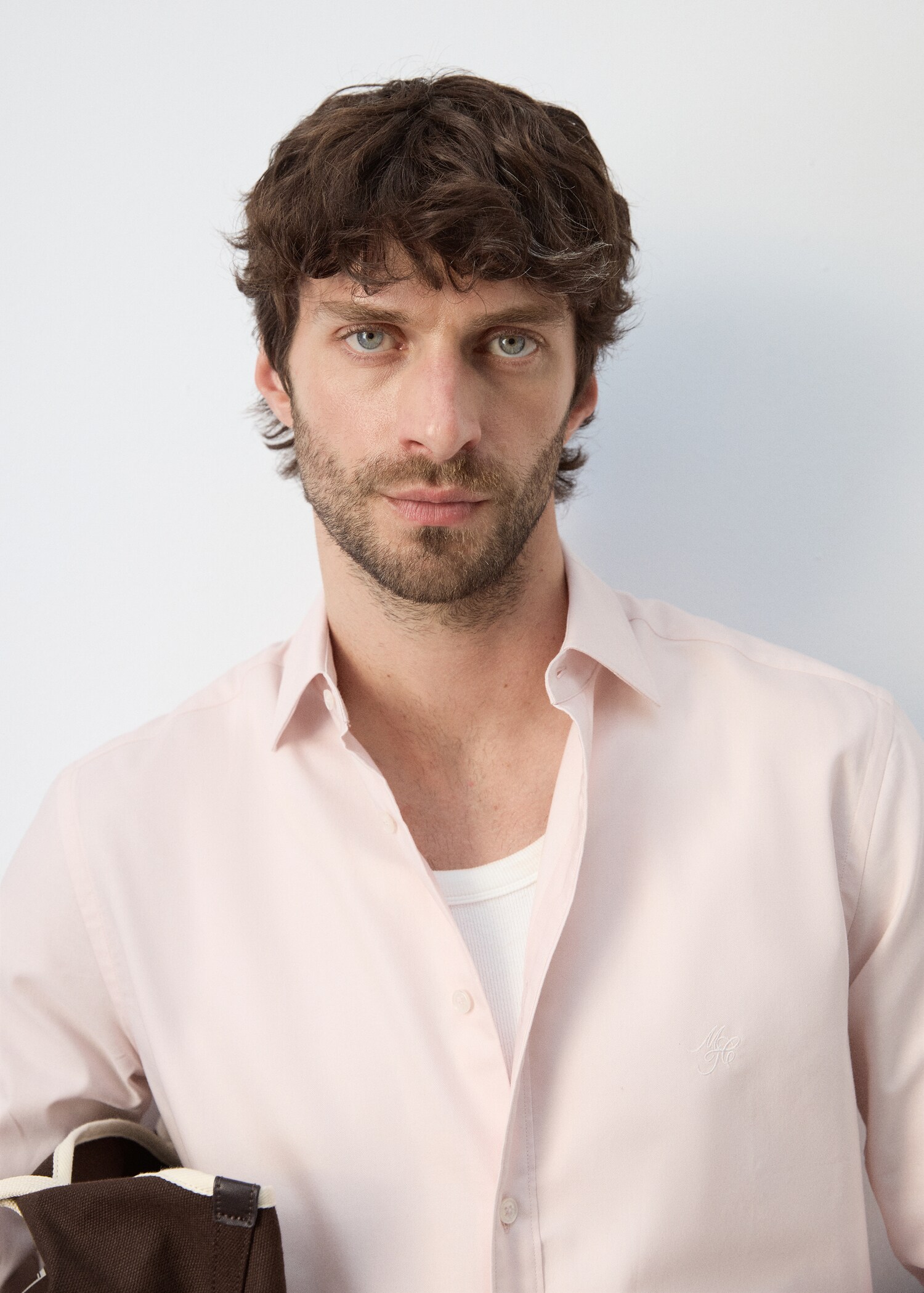 100% cotton regular fit embroidered shirt - Details of the article 1