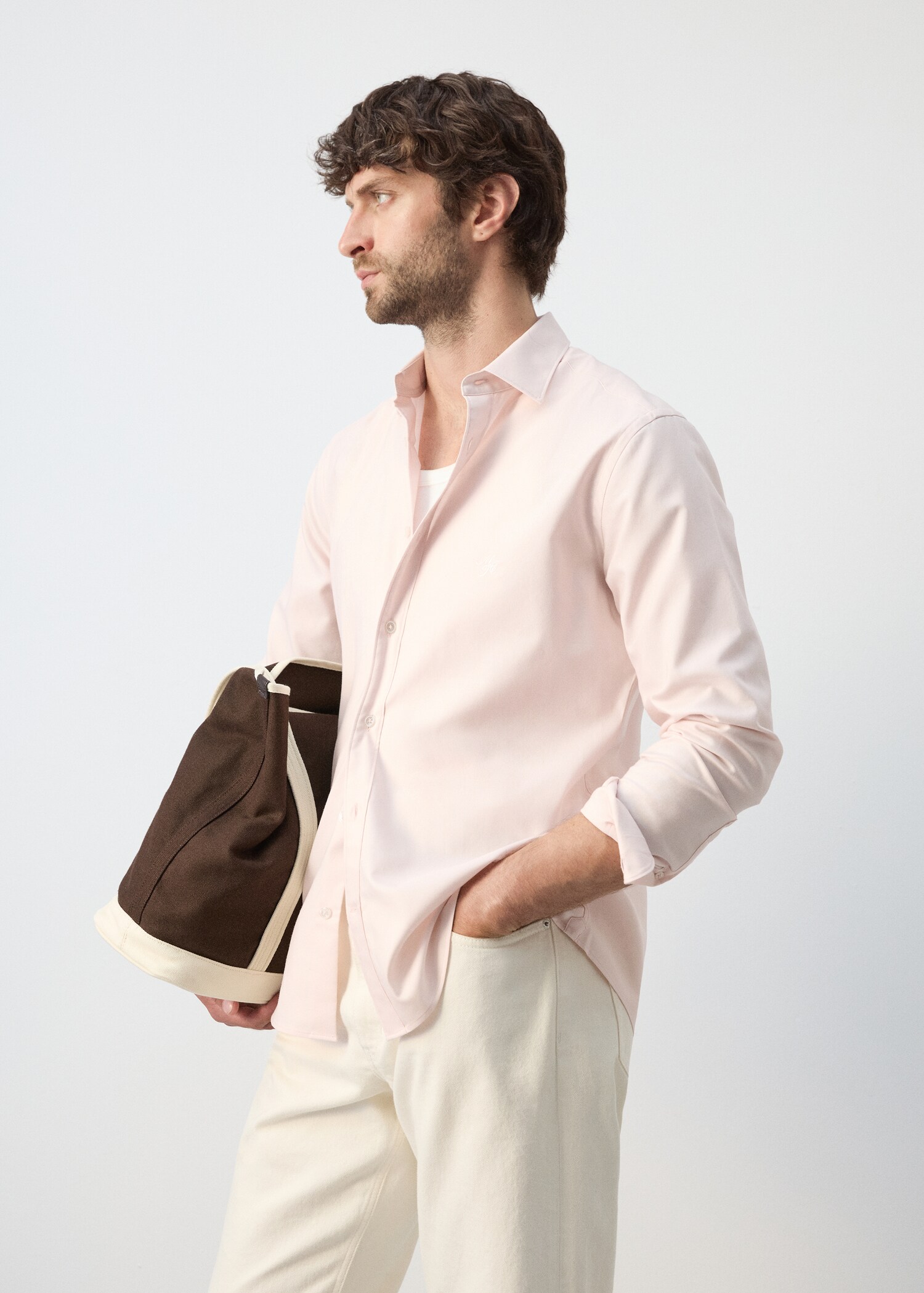 100% cotton regular fit embroidered shirt - Details of the article 2