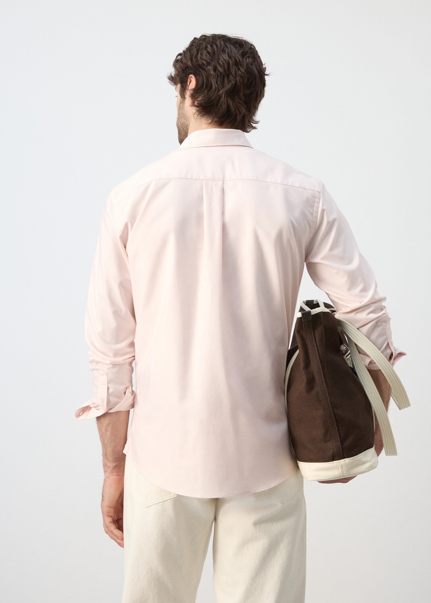 100% cotton regular fit embroidered shirt - Reverse of the article