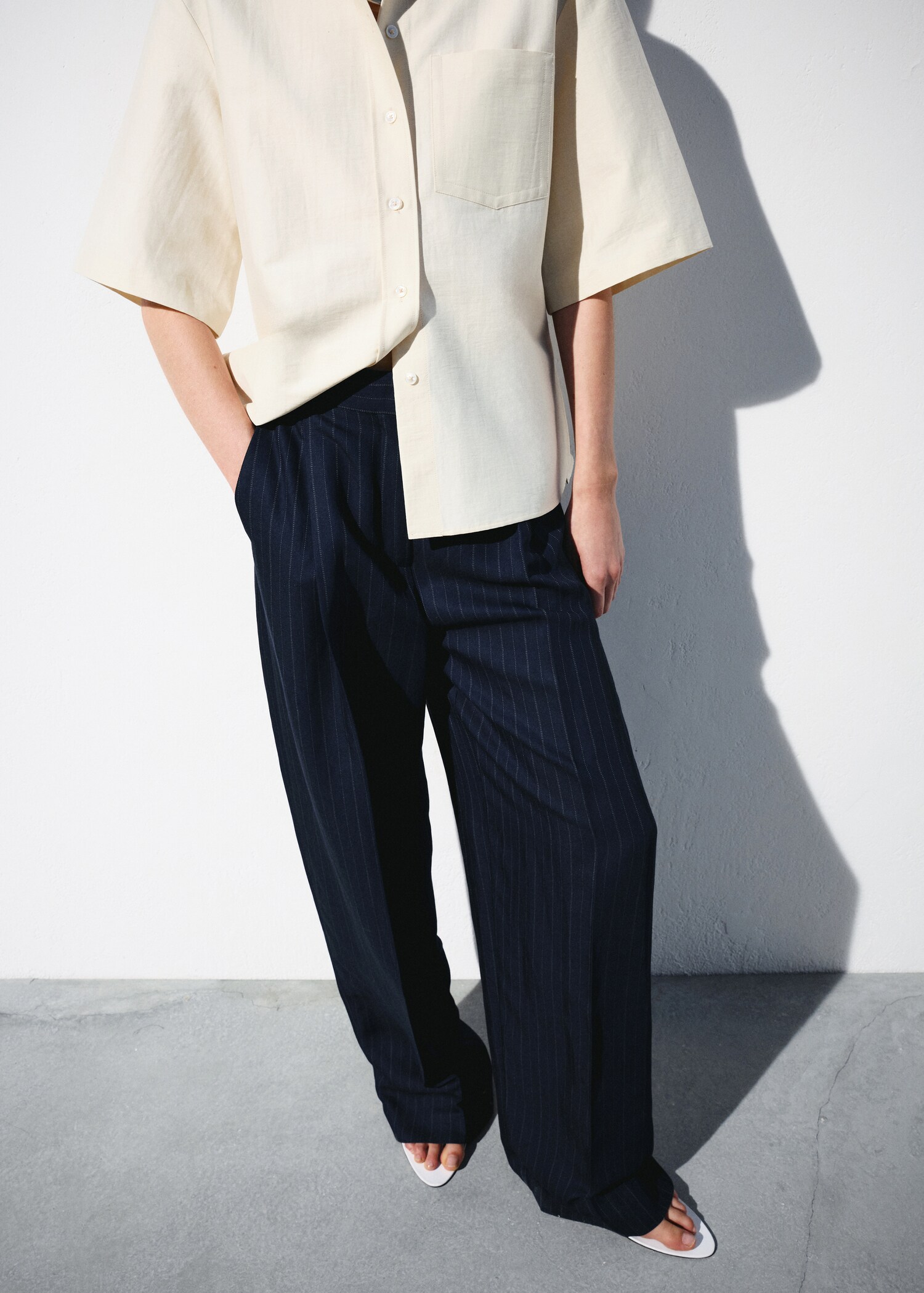 Pinstripe suit trousers - Medium plane