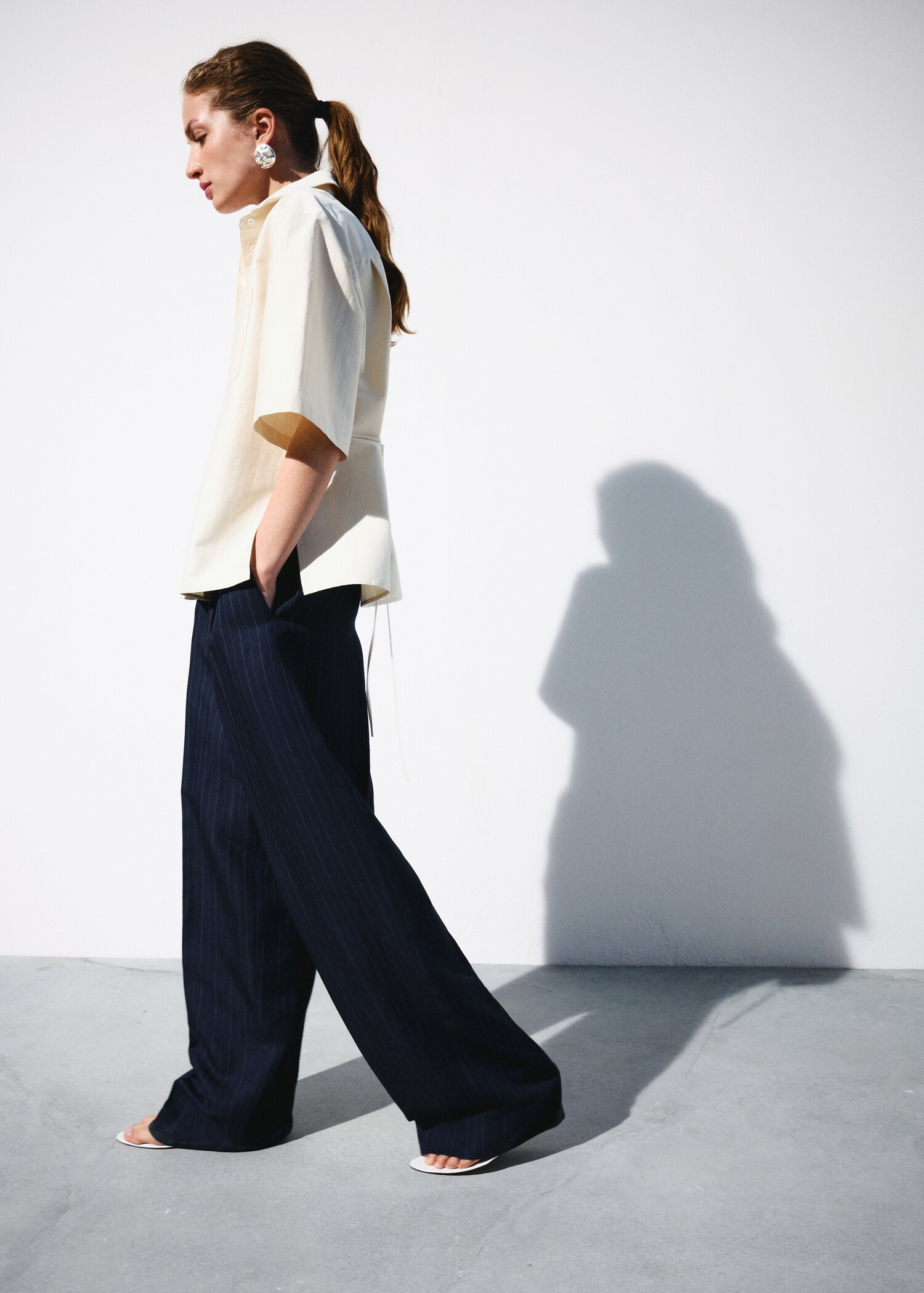 Pinstripe suit trousers - Details of the article 1