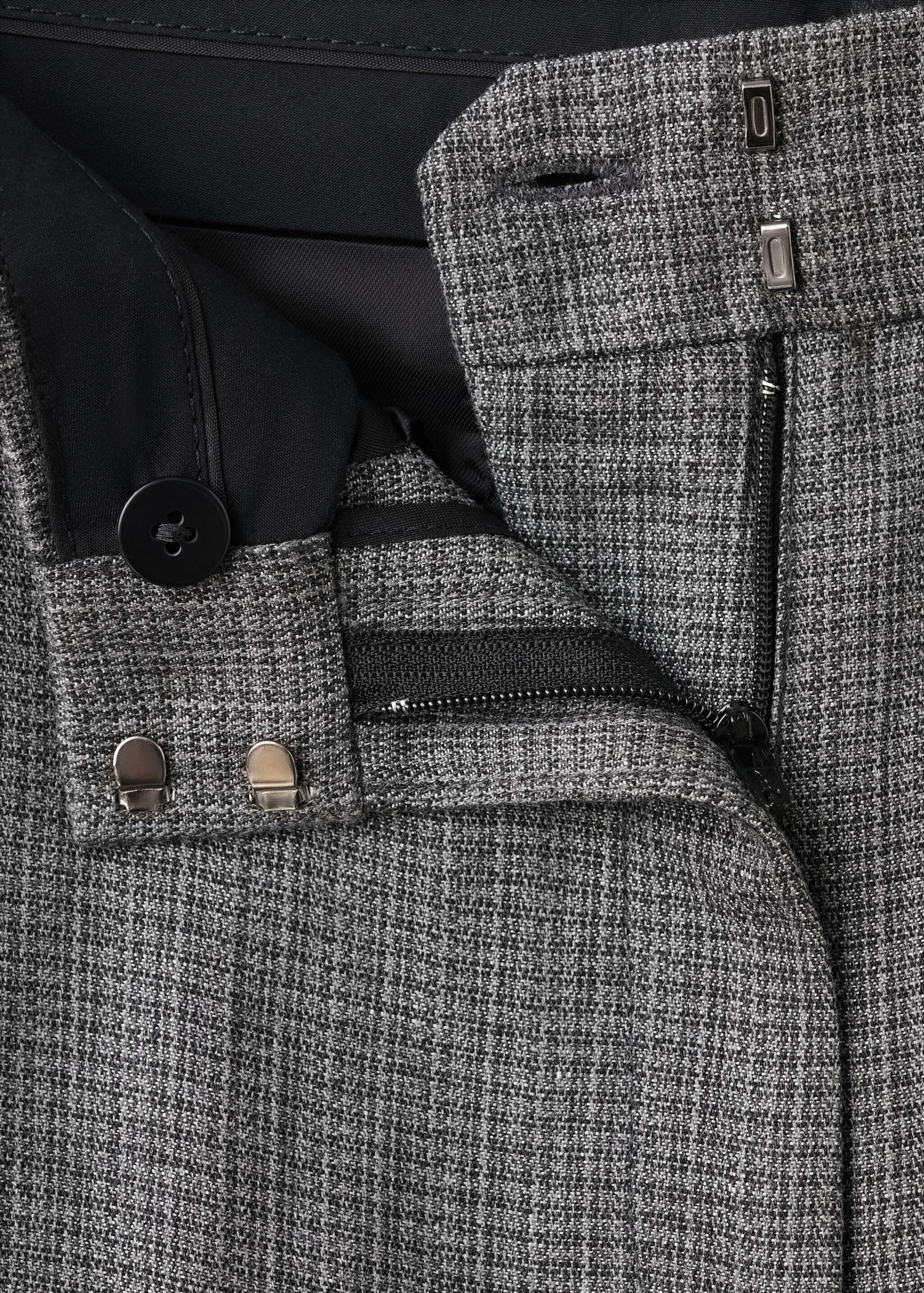 Flecked suit trousers - Details of the article 8, Black. Ref: 27017803-00.