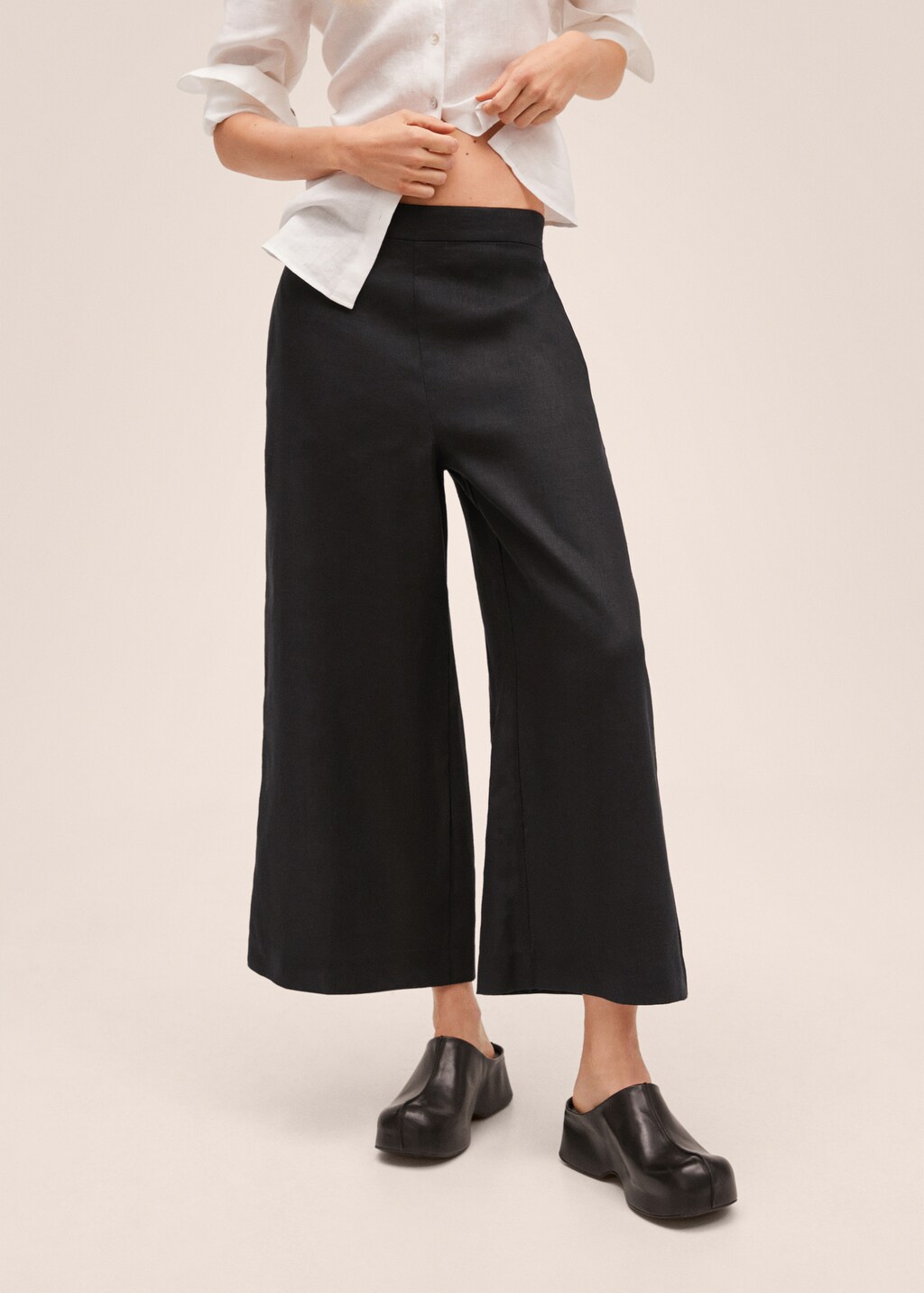 Pantalon style jupe culotte 100 lin Femme MANGO Tunisie