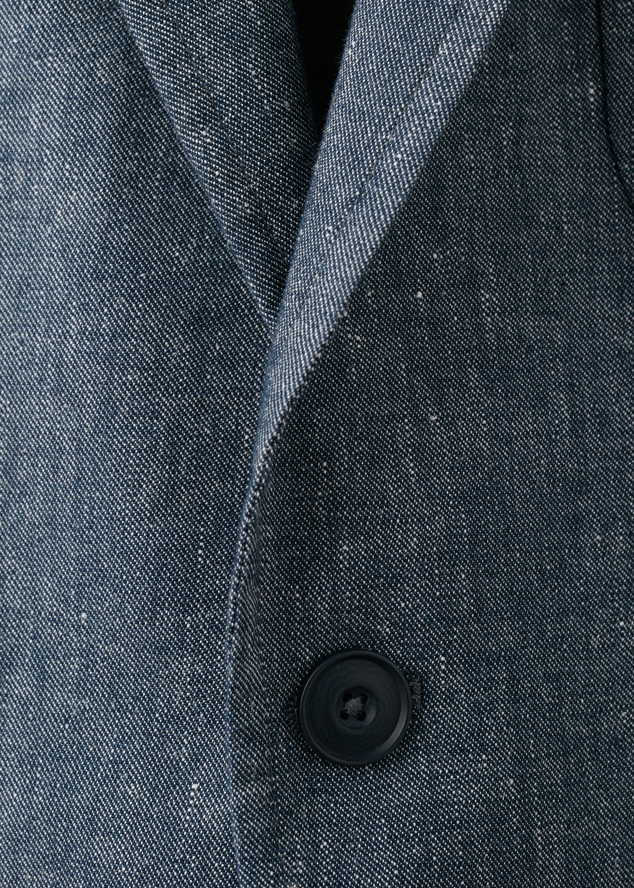 Slim fit linen cotton-blend blazer - Details of the article 8, Indigo Blue. Ref: 27017892-00.