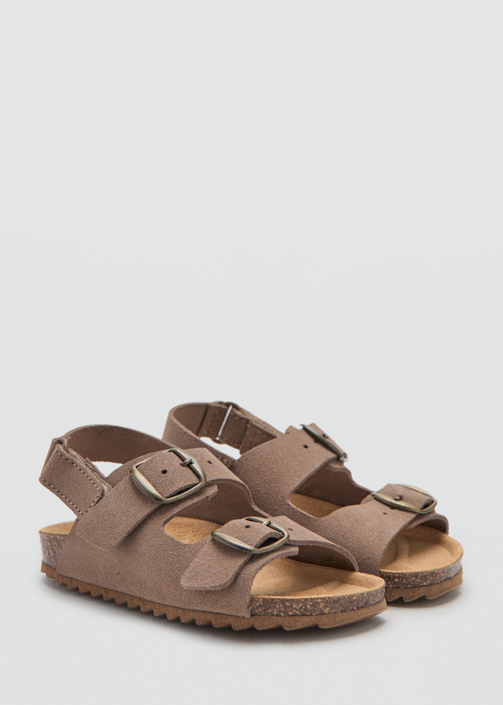 Buckles leather sandal - Medium plane, Medium Brown. Ref: 27017896-00.